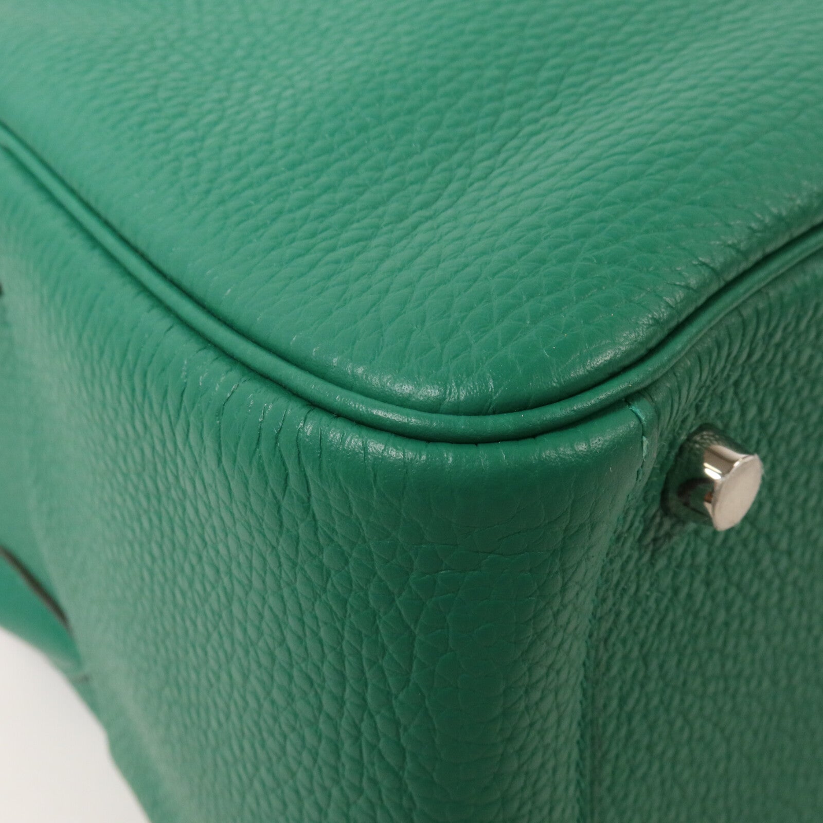 HERMES Clemence皮革Lindy 26手挽肩背兩用袋Vert Jade