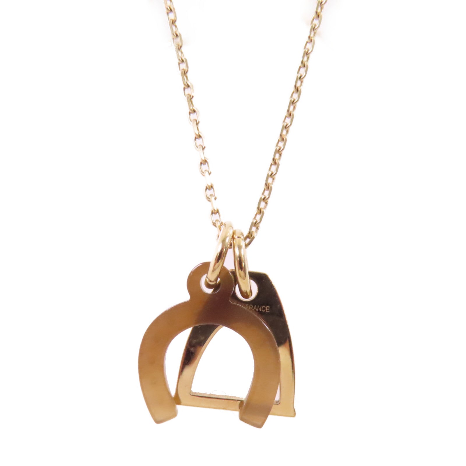 HERMES 金屬/水牛角Horn Necklace項鏈