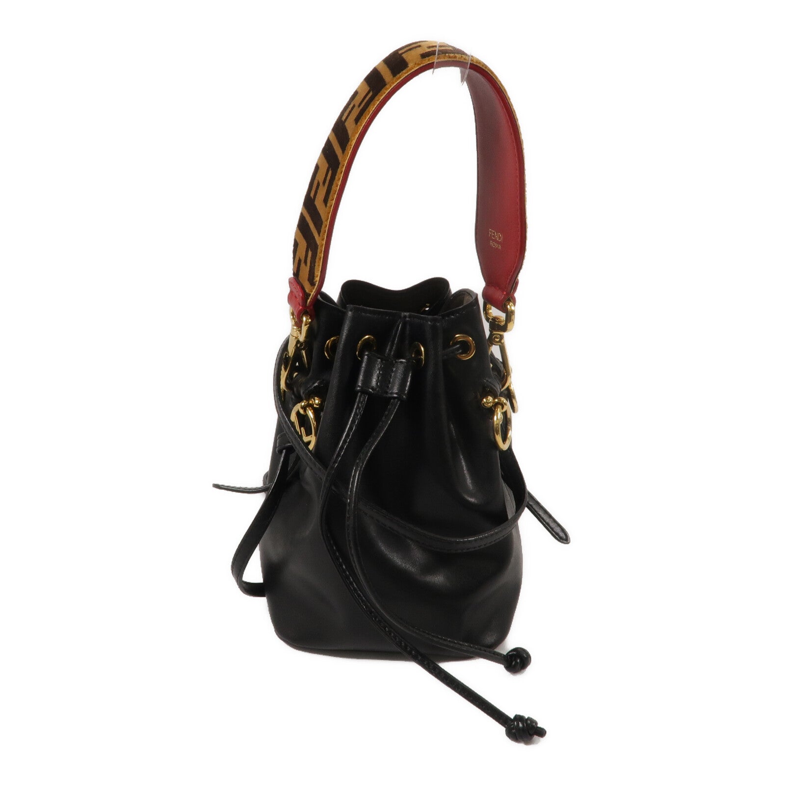 FENDI 牛皮皮革Mini Mon Tresor手挽肩背兩用袋