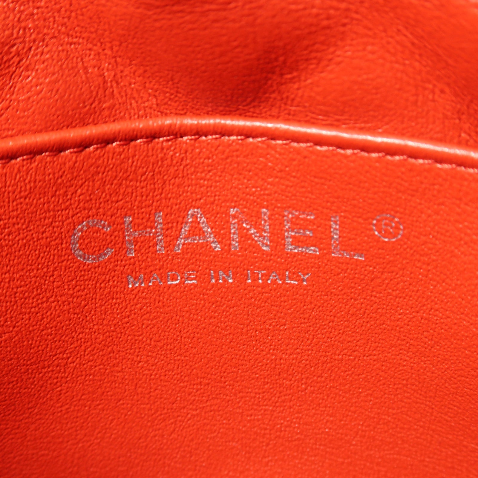 CHANEL CC SHW Chain Shoulder Bag Lambskin Leather Red