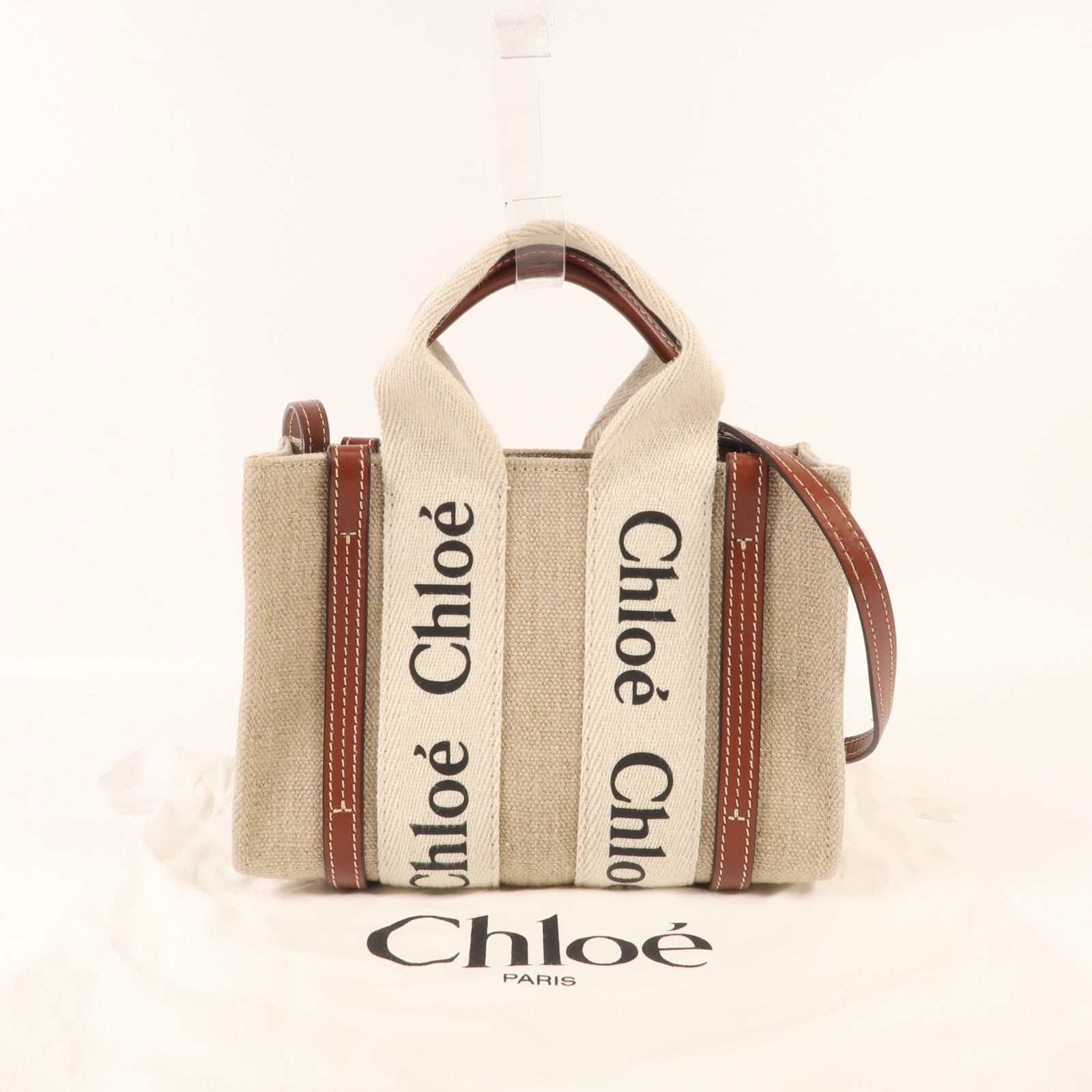 Chloe 帆布Mini Woody Tote手挽肩背兩用袋