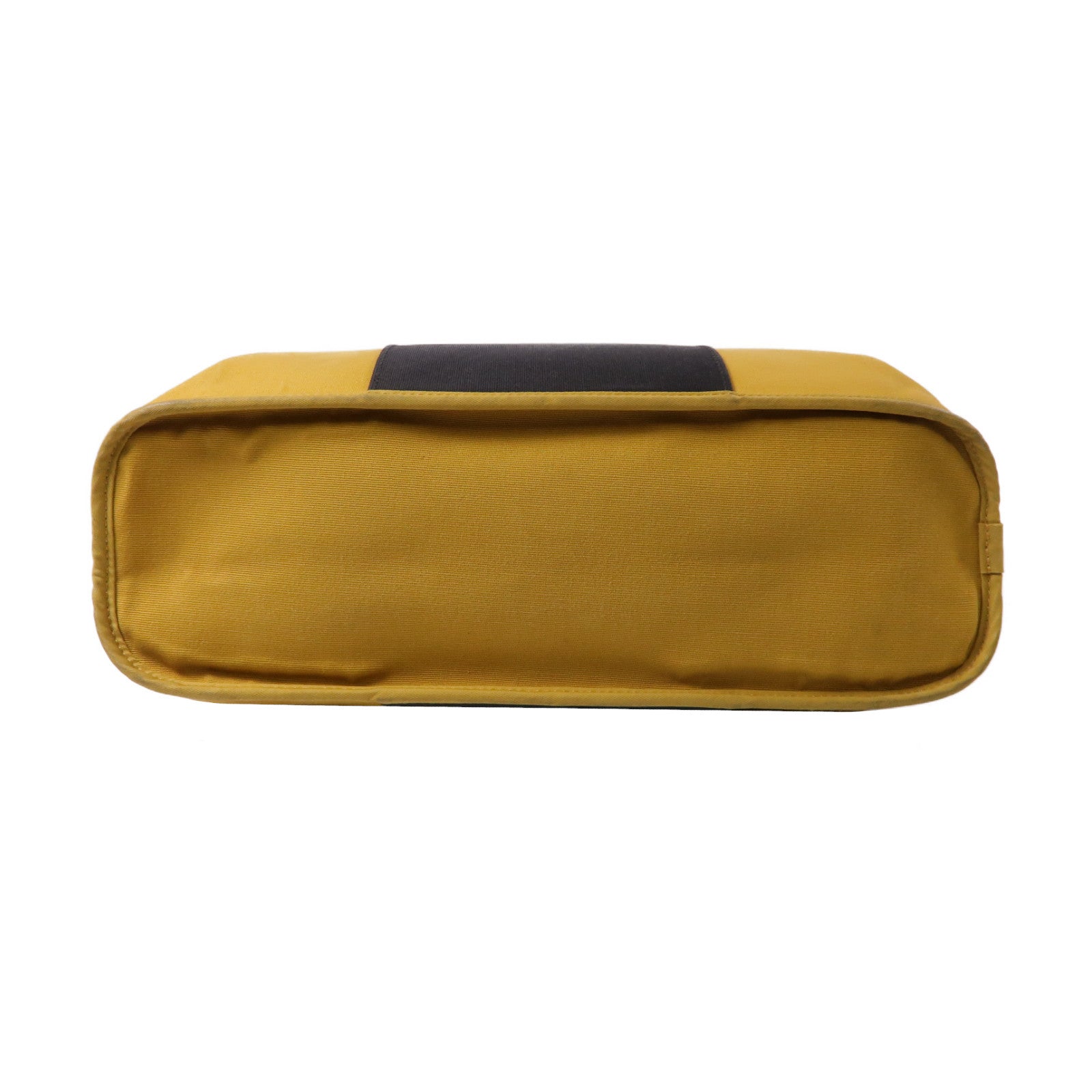HERMES Toile H帆布Cabag銀扣手挽肩背兩用袋黑色/黃色