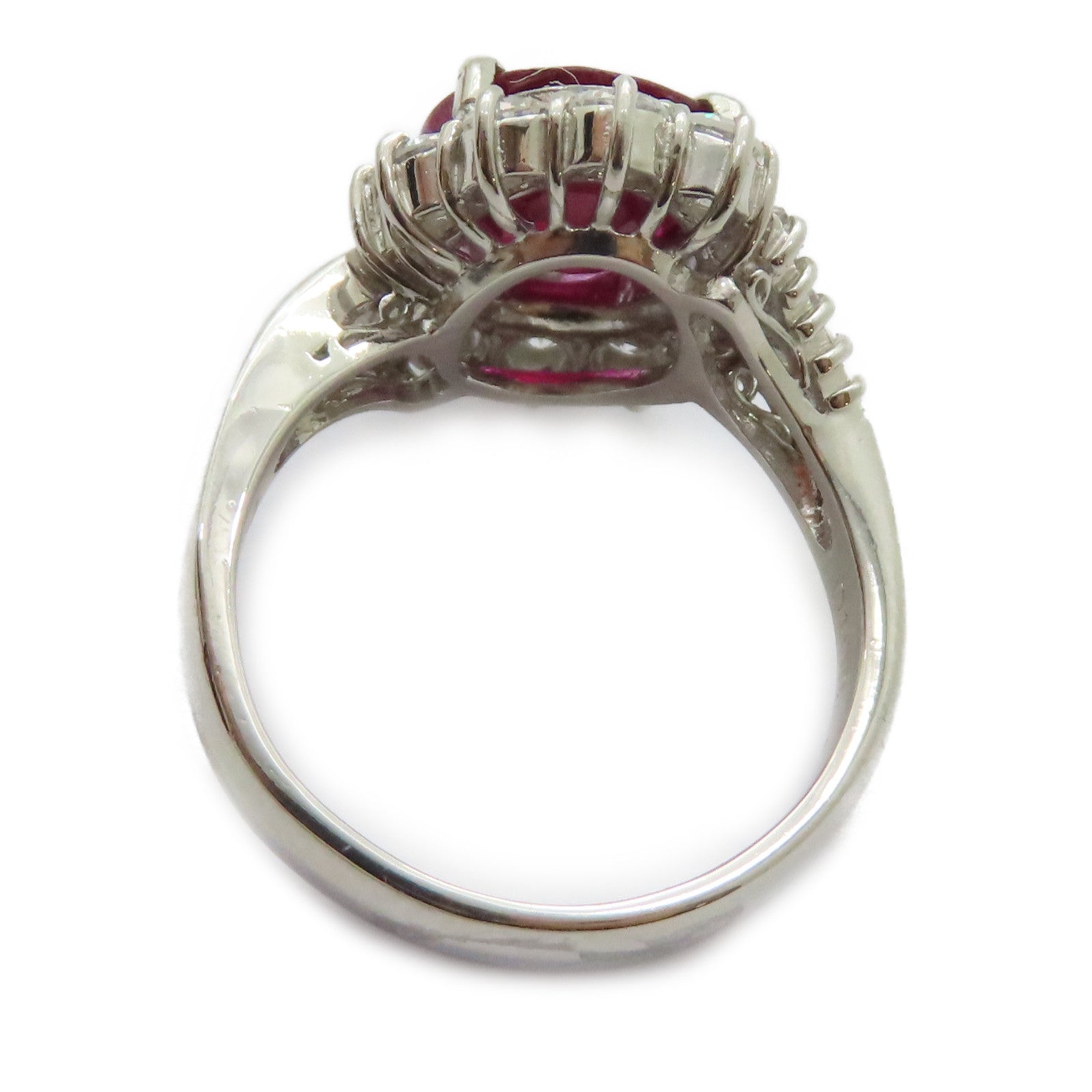 JEWELRY PT900鉑金Ruby Diamond Ring 2.73ct紅寶石/1.06ct鑽石戒指US#5.25