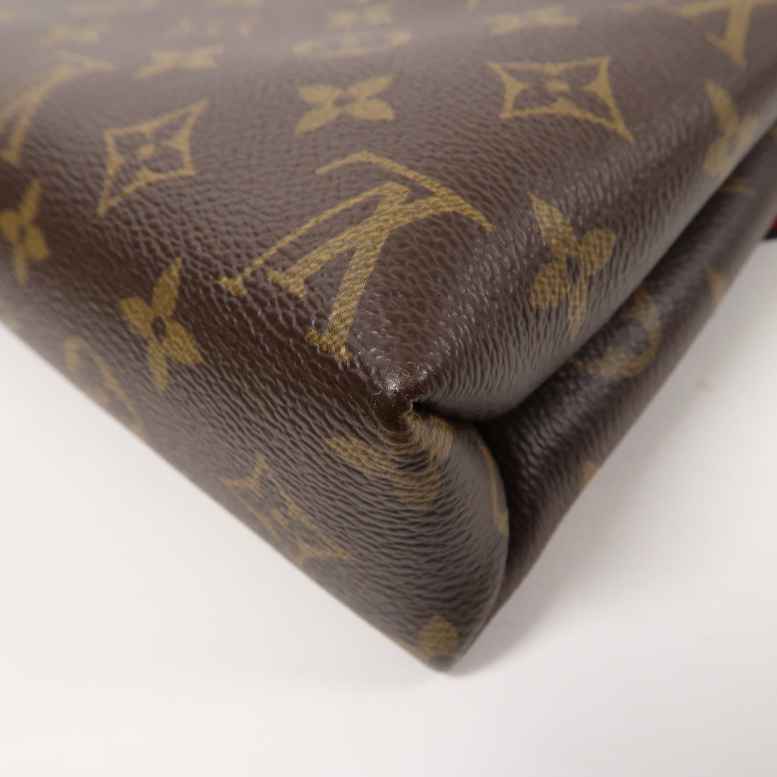 LOUIS VUITTON Monogram Pallas Chain金扣鏈帶肩背袋啡色/紅色