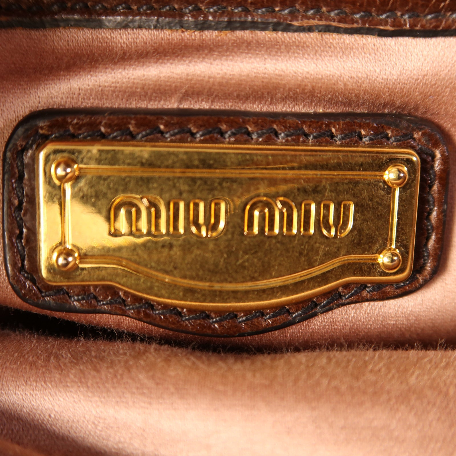 Miu Miu 牛皮皮革2 Way Shoulder Bag金扣手挽肩背兩用袋