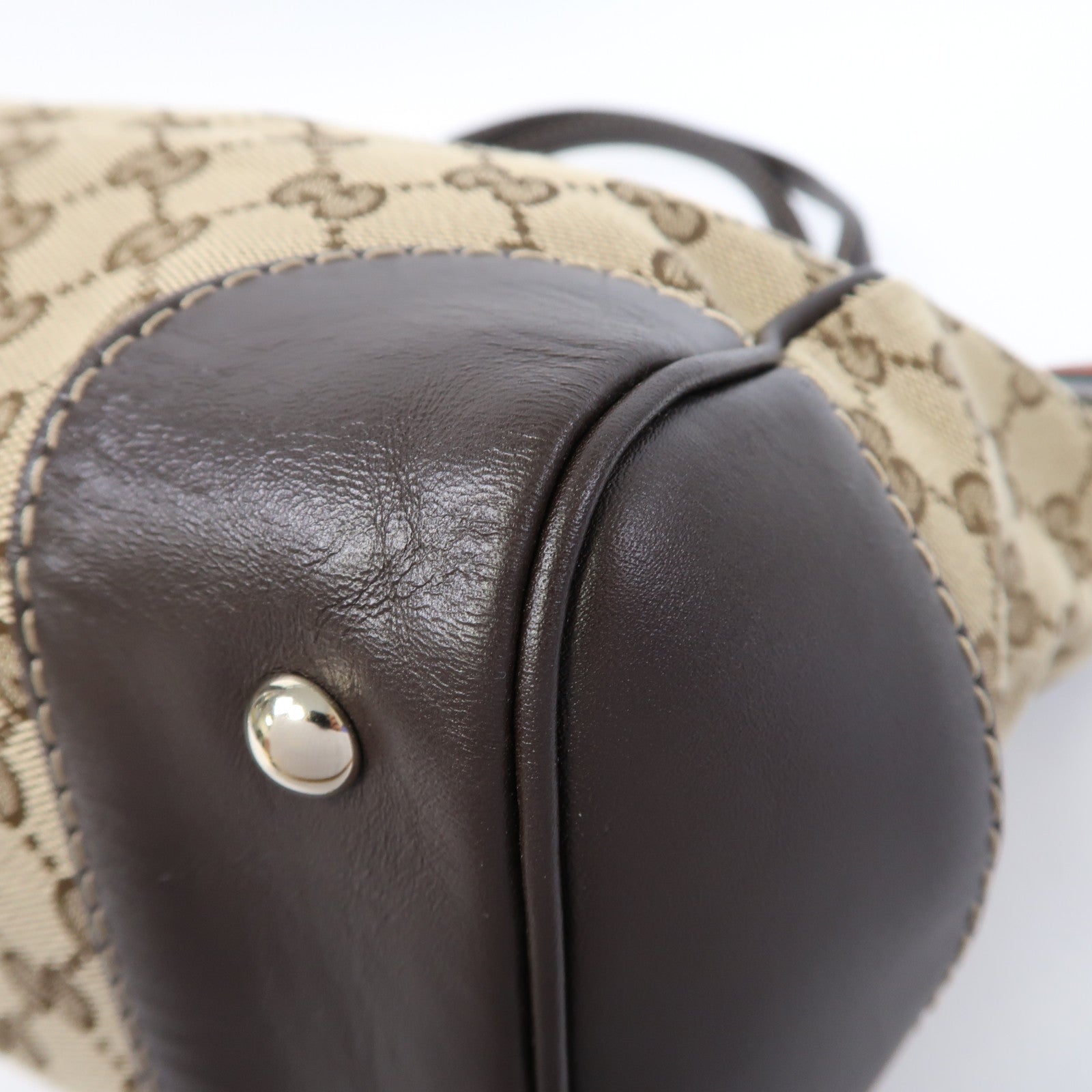 GUCCI 帆布Gucci Tote Bag金扣手挽袋啡色