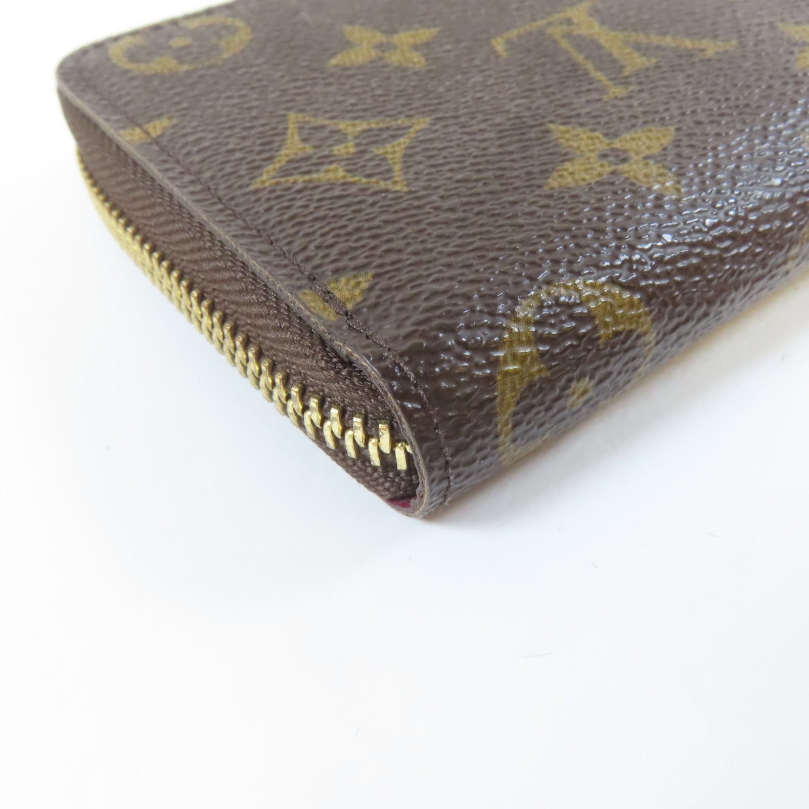 LOUIS VUITTON Monogram Clemence Wallet金扣長錢包啡色/紫紅色