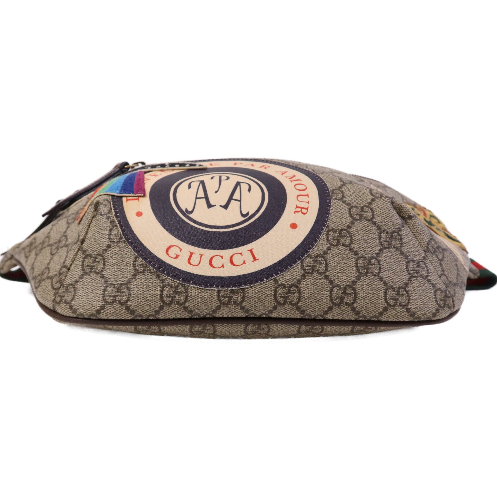 GUCCI 塗層帆布GG Supreme Courrier金扣腰包