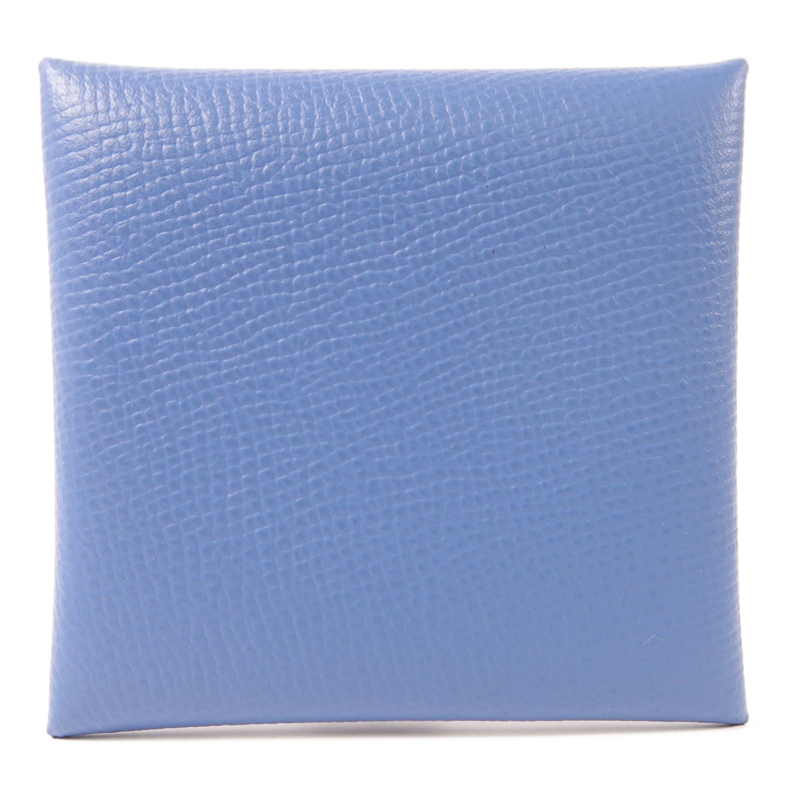 HERMES 【激減優惠】Epsom皮革Bastia銀扣零錢包7R Bleu Azur