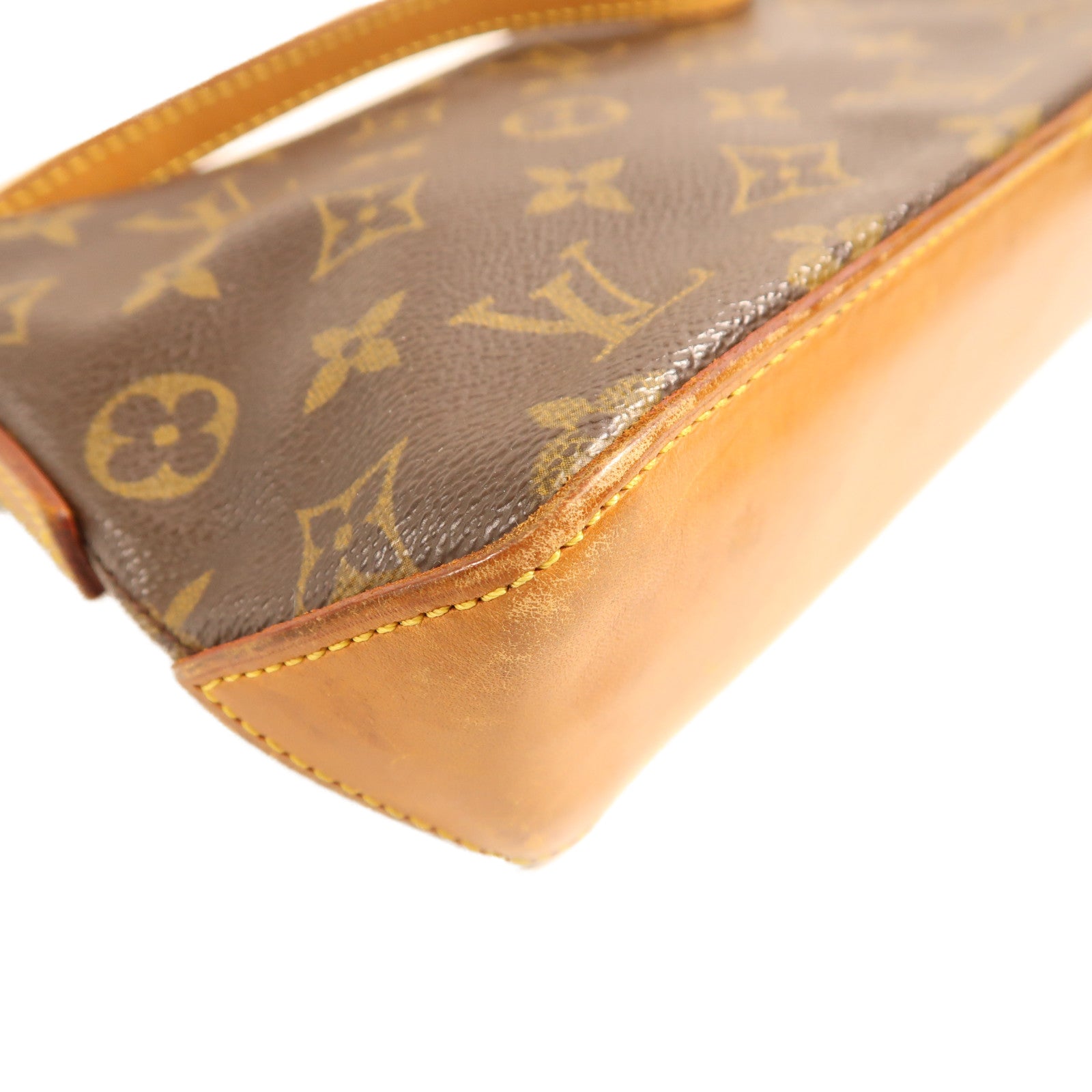 LOUIS VUITTON Monogram Trotteur金扣肩背袋棕色