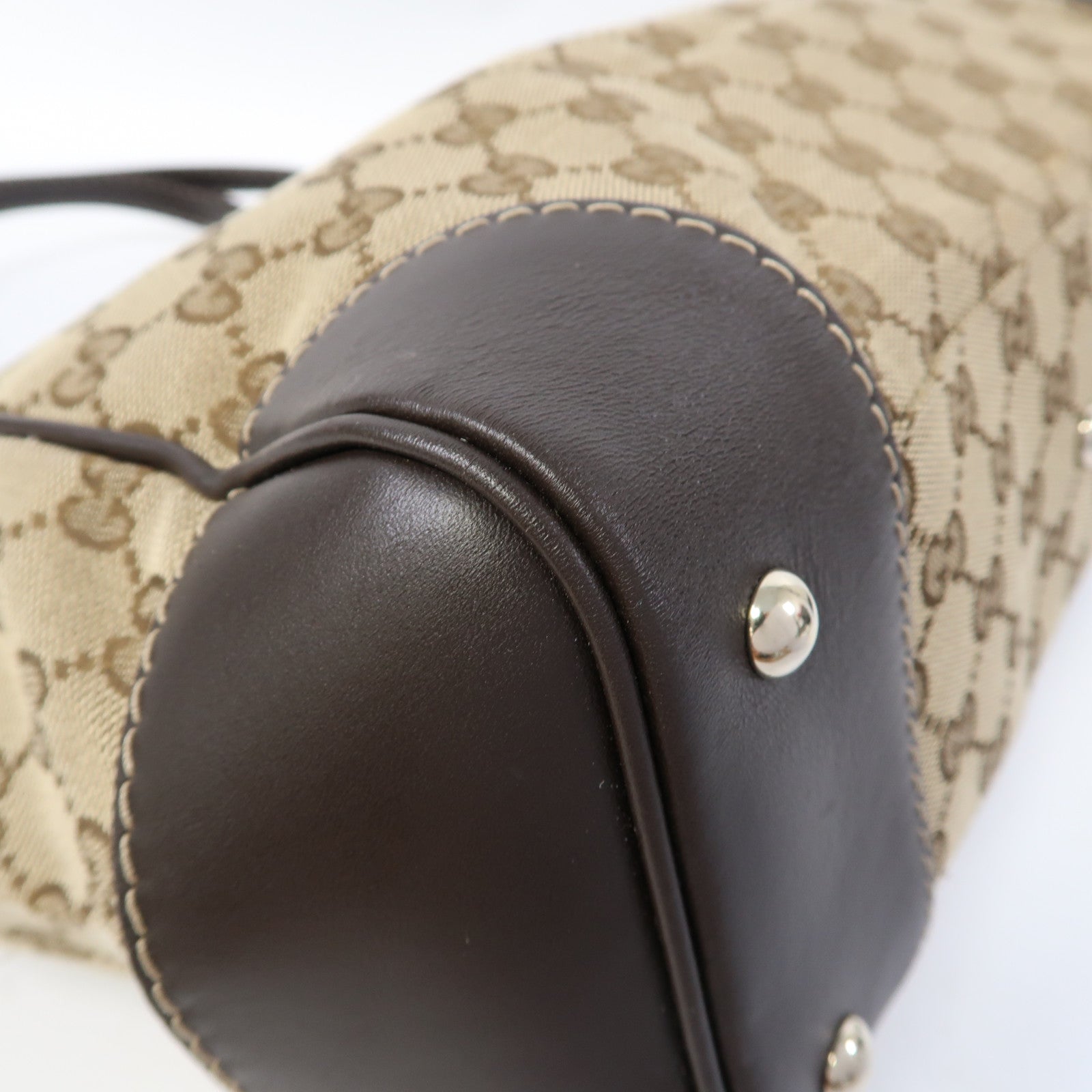GUCCI 帆布Gucci Tote Bag金扣手挽袋啡色