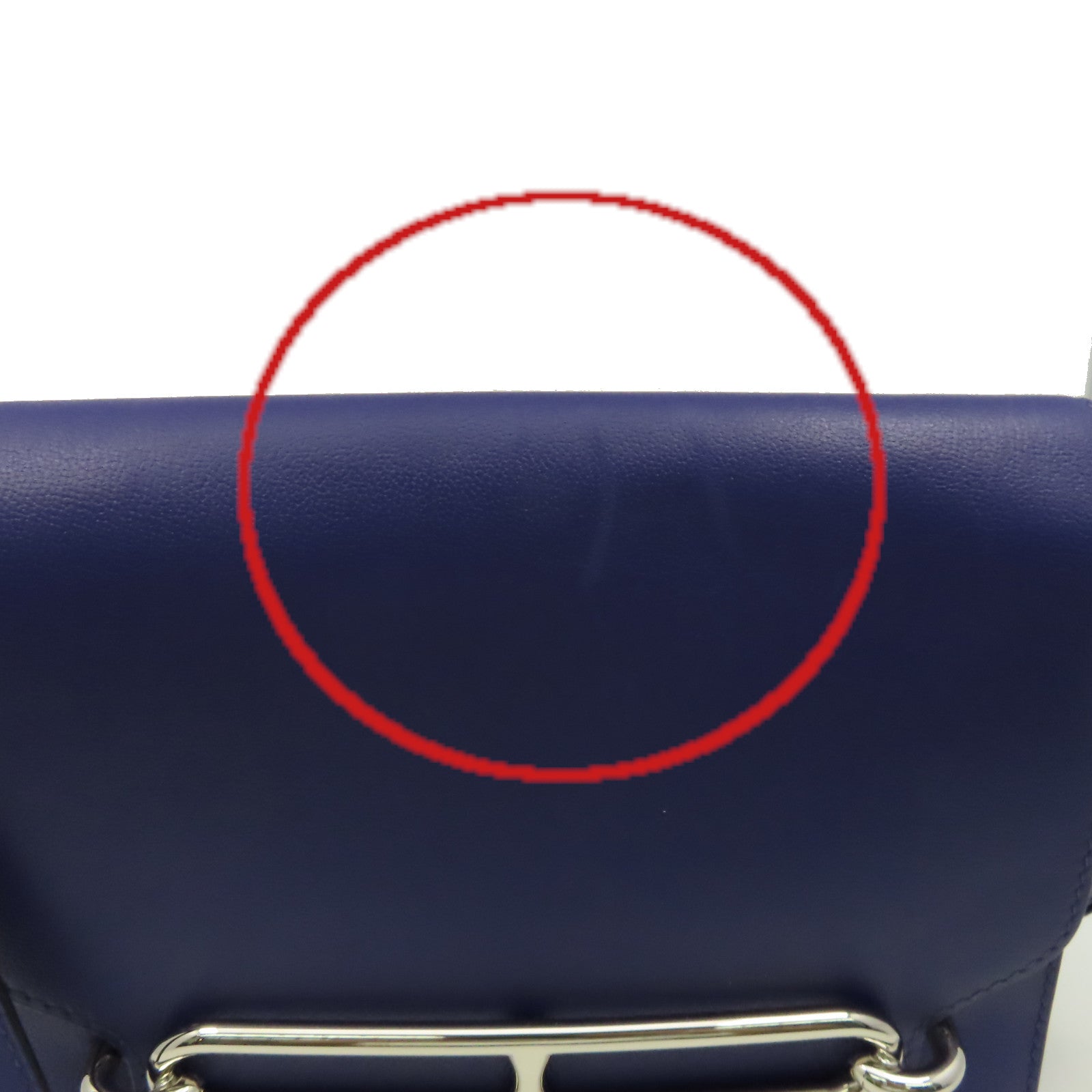 HERMES 【清倉大減價】Evercolor皮革Roulis 23 Shoulder Bag銀扣肩背袋藍色