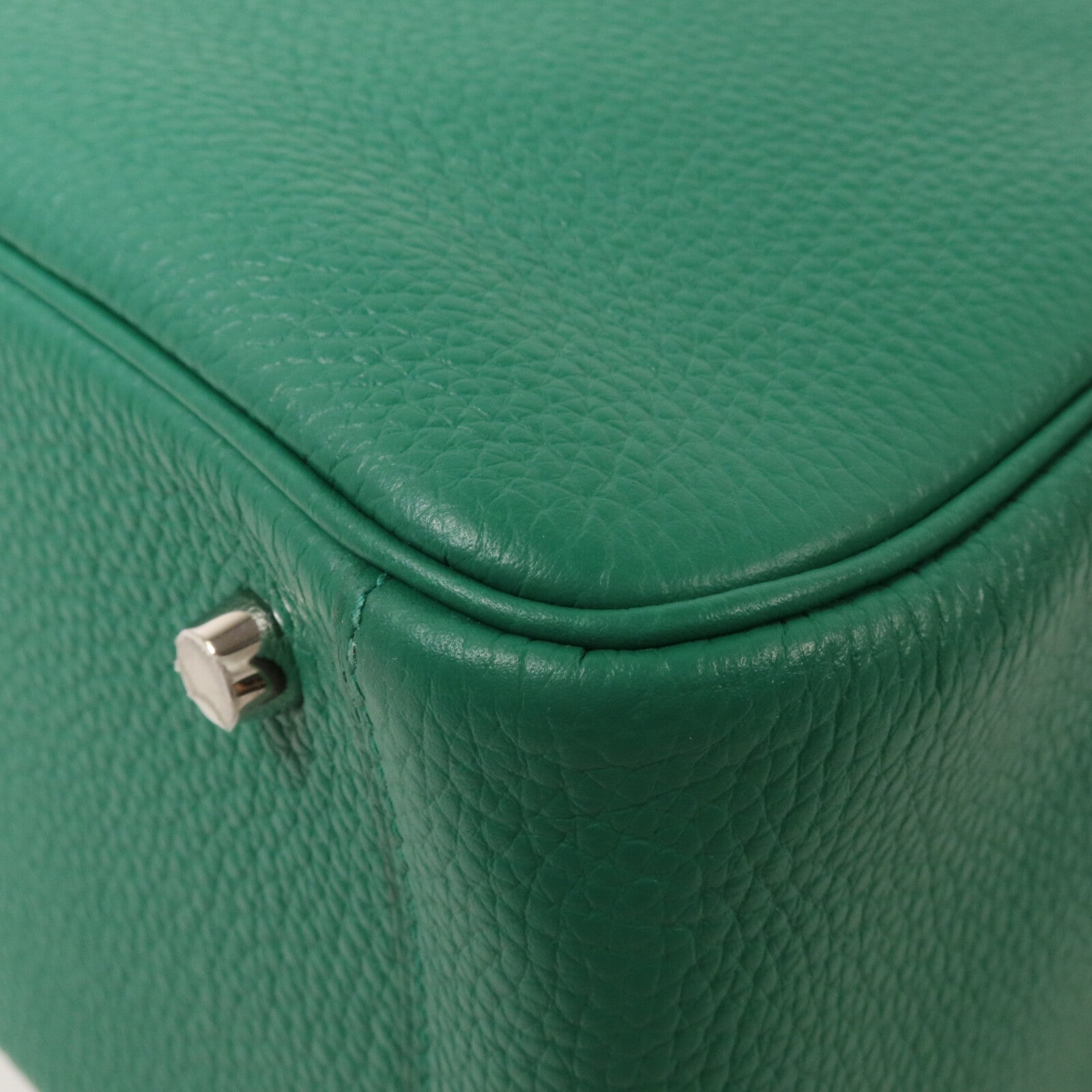 HERMES Clemence皮革Lindy 26手挽肩背兩用袋Vert Jade