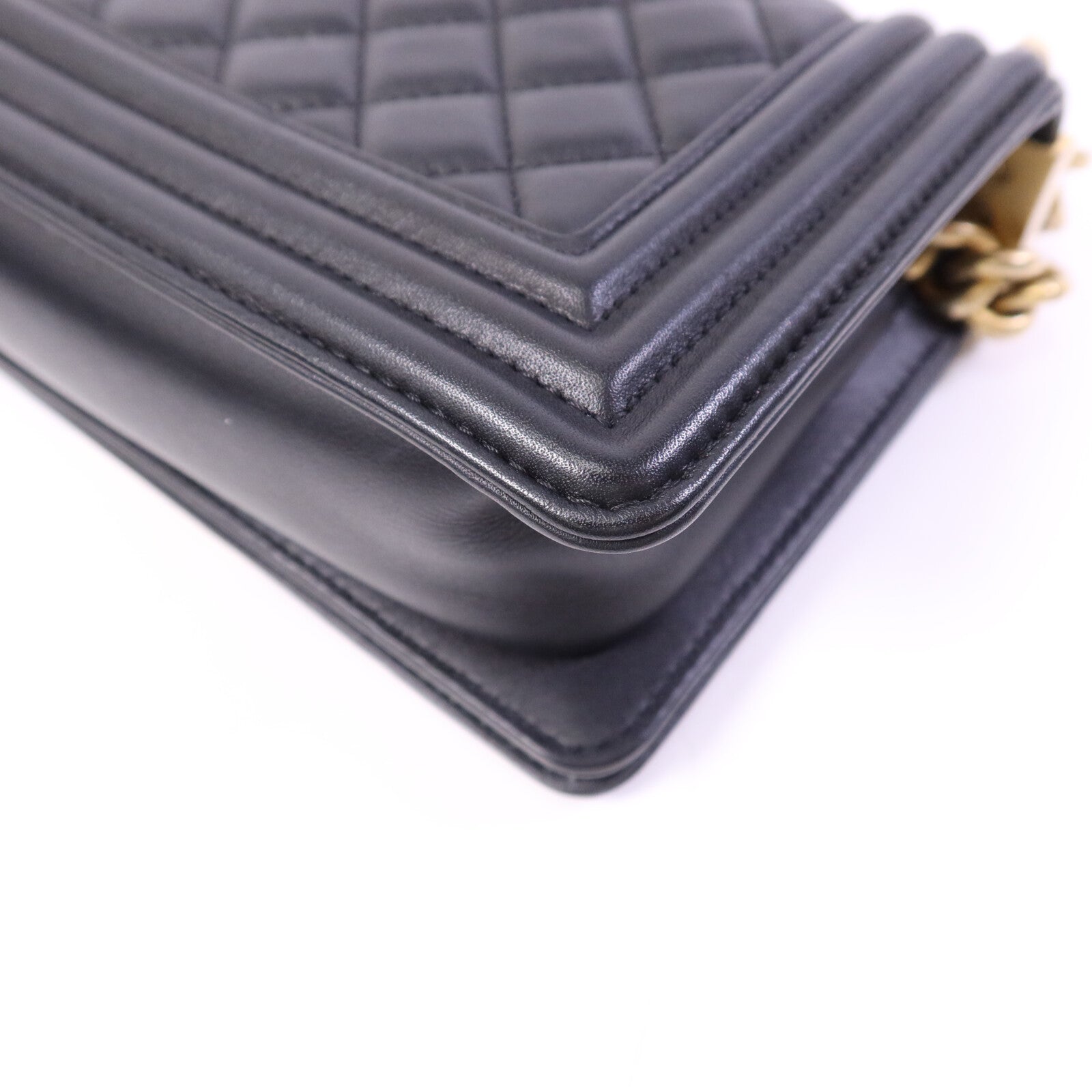CHANEL 牛皮皮革Boy 20金扣鏈帶肩背袋