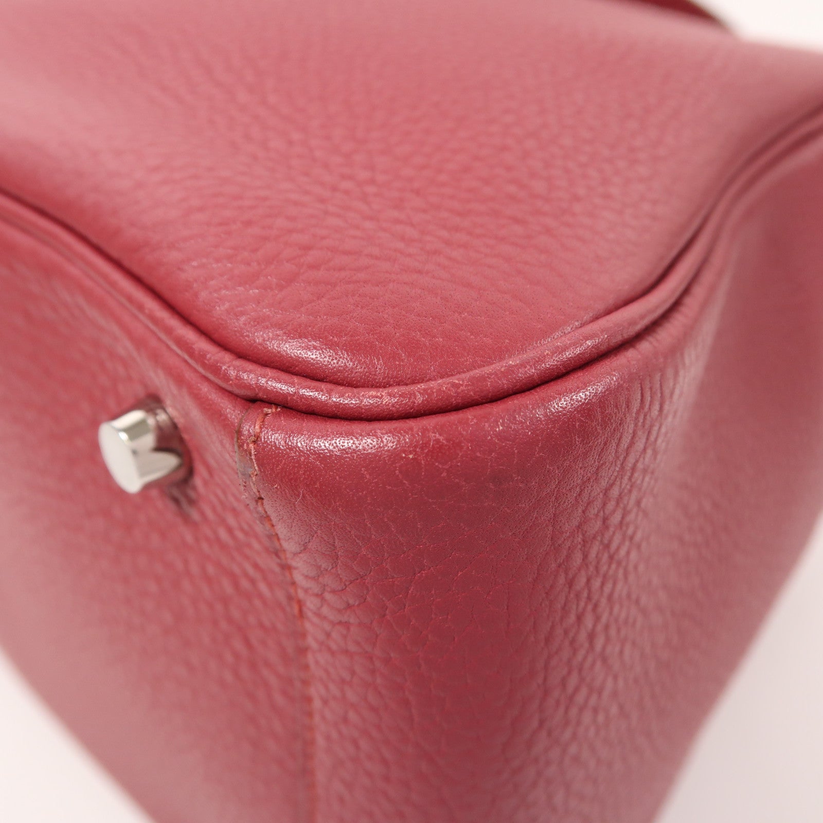 HERMES PHW Lindy 30 2Way Shoulder Hand Bag Clemence Leather Rubis