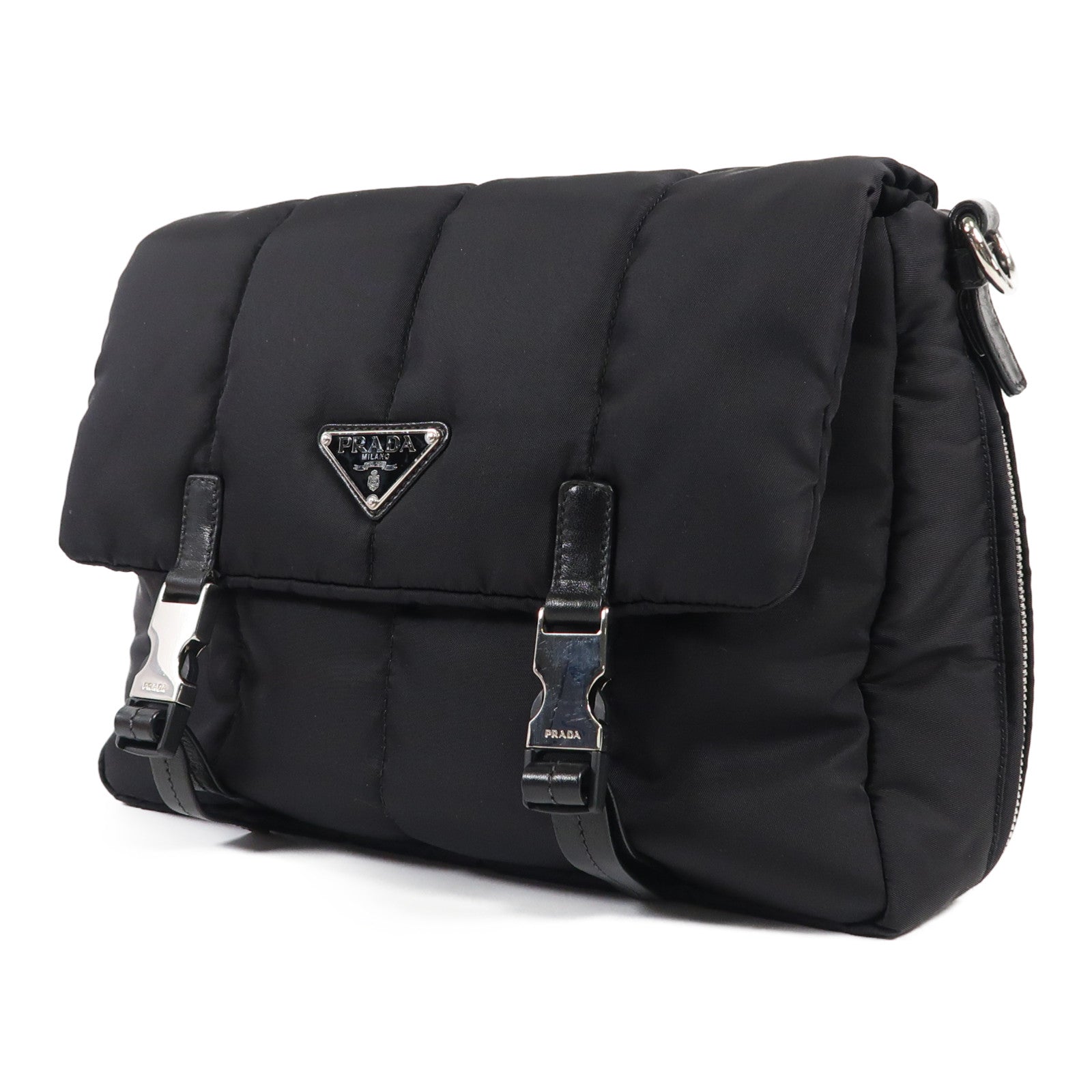 PRADA 尼龍Shoulder Bag銀扣肩背袋