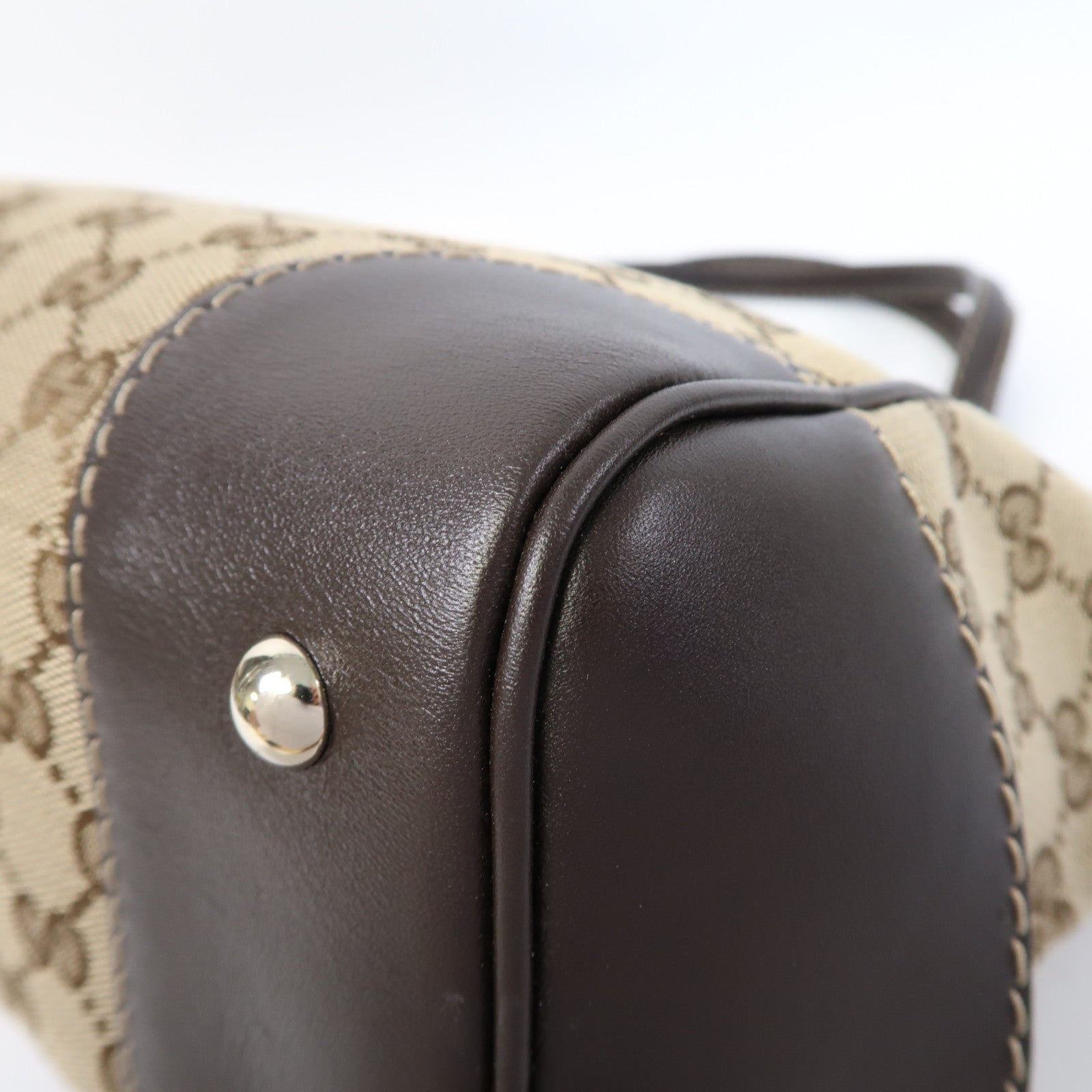 GUCCI 帆布Gucci Tote Bag金扣手挽袋啡色