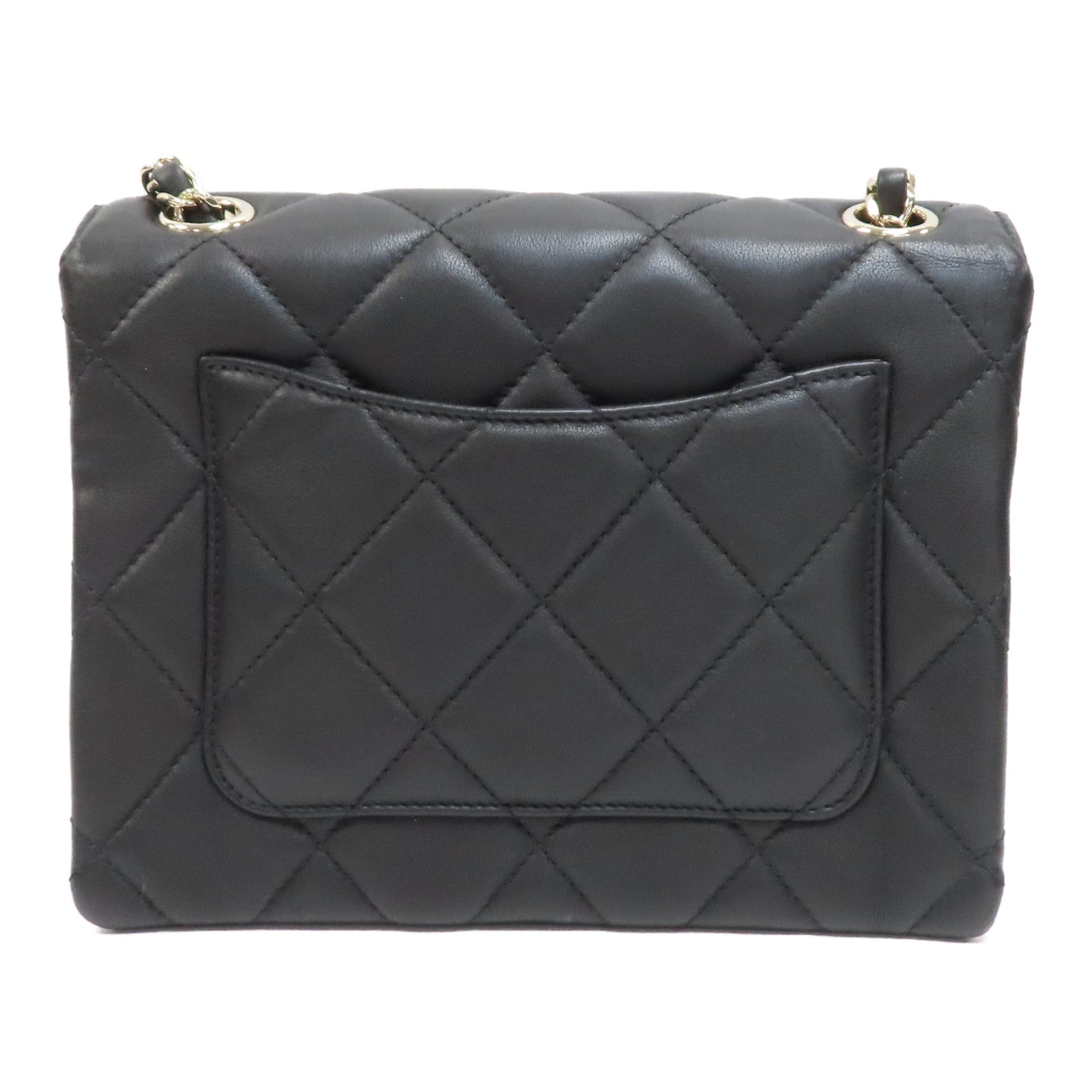 CHANEL 菱格Caviar皮革Chain Shoulder Bag銀扣鏈帶肩背袋黑色