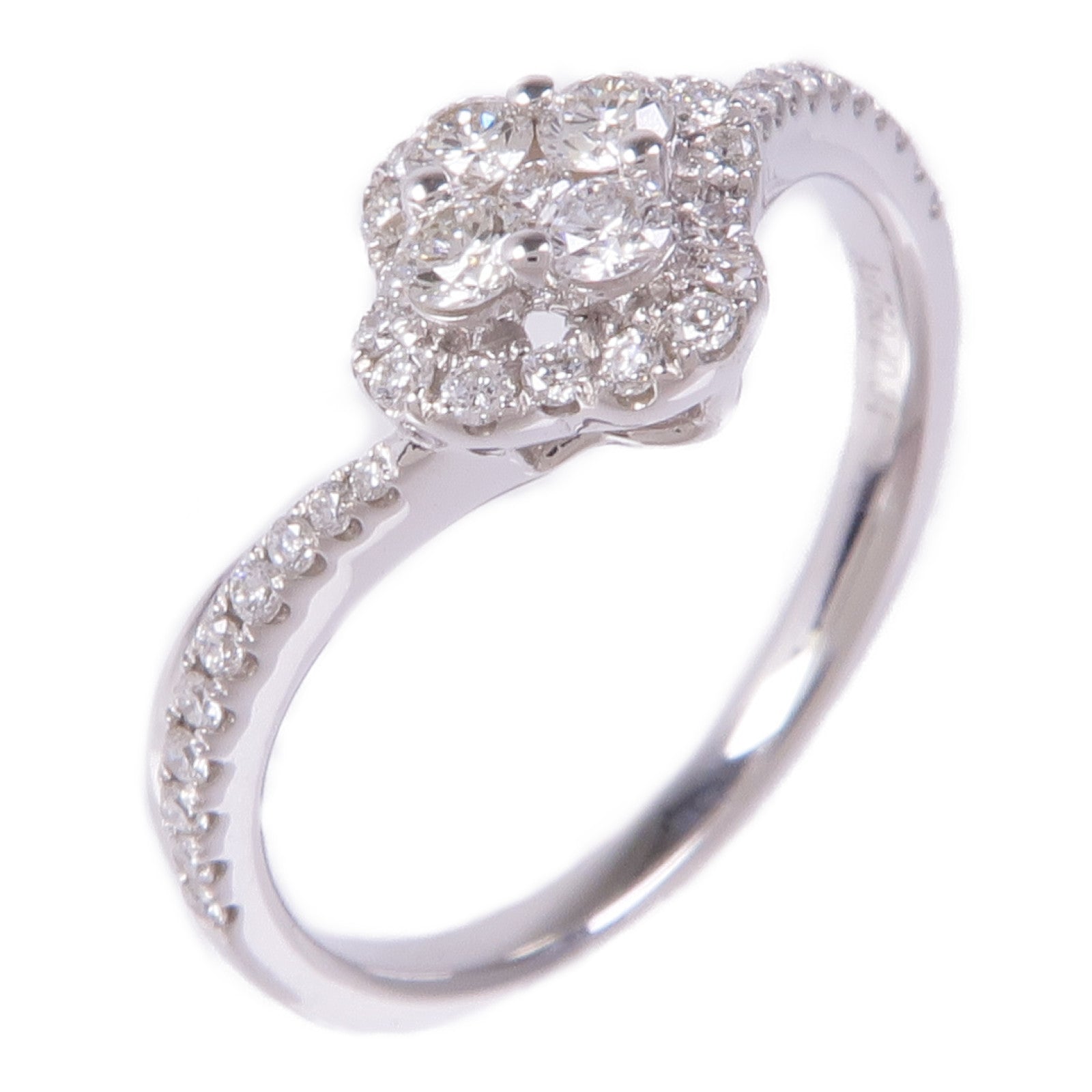 JEWELRY Diamond Ring 18K White Gold US#6