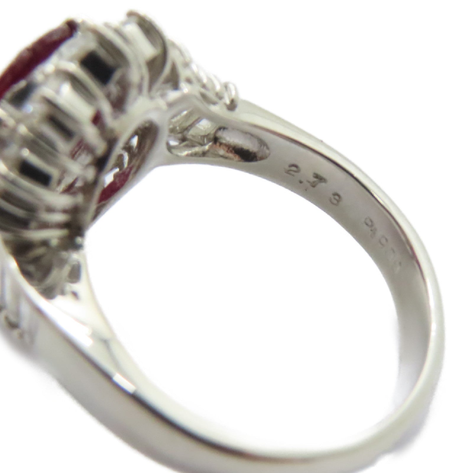 JEWELRY PT900鉑金Ruby Diamond Ring 2.73ct紅寶石/1.06ct鑽石戒指US#5.25