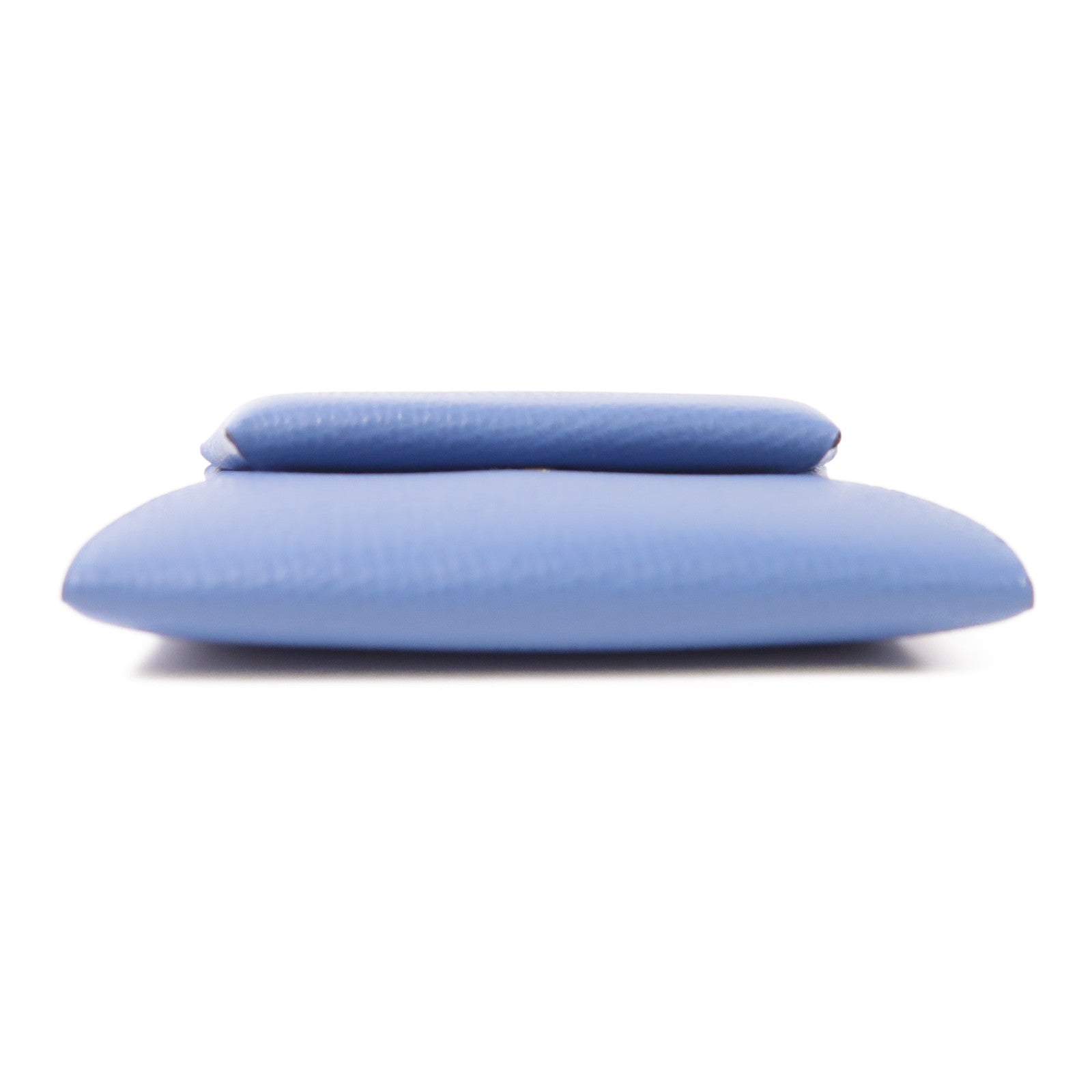 HERMES 【激減優惠】Epsom皮革Bastia銀扣零錢包7R Bleu Azur