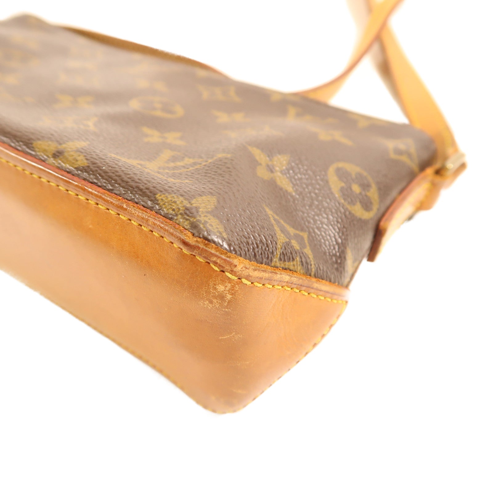 LOUIS VUITTON Monogram Trotteur金扣肩背袋棕色