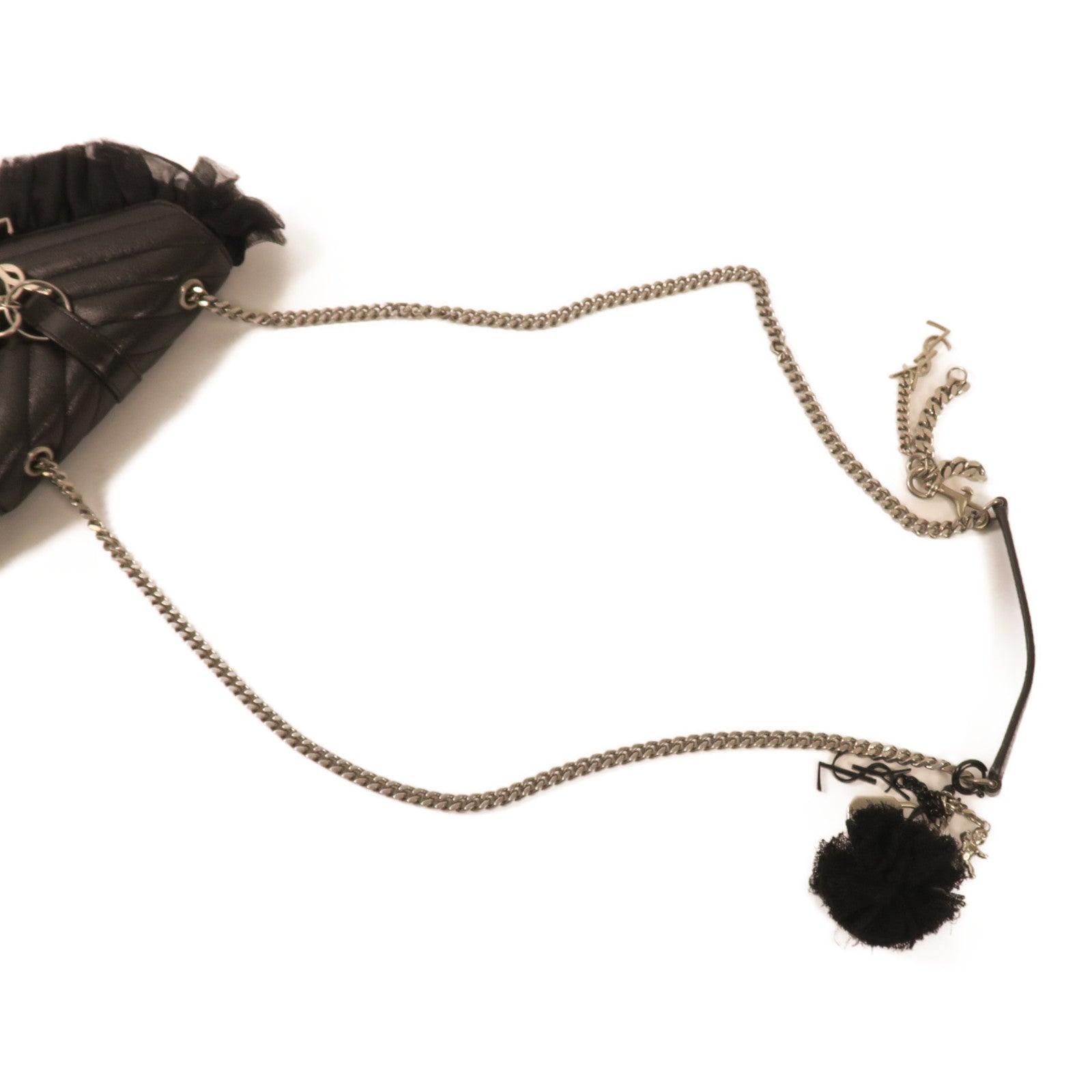 SAINT LAURENT 牛皮皮革Chain Shoulder Bag銀扣肩背袋