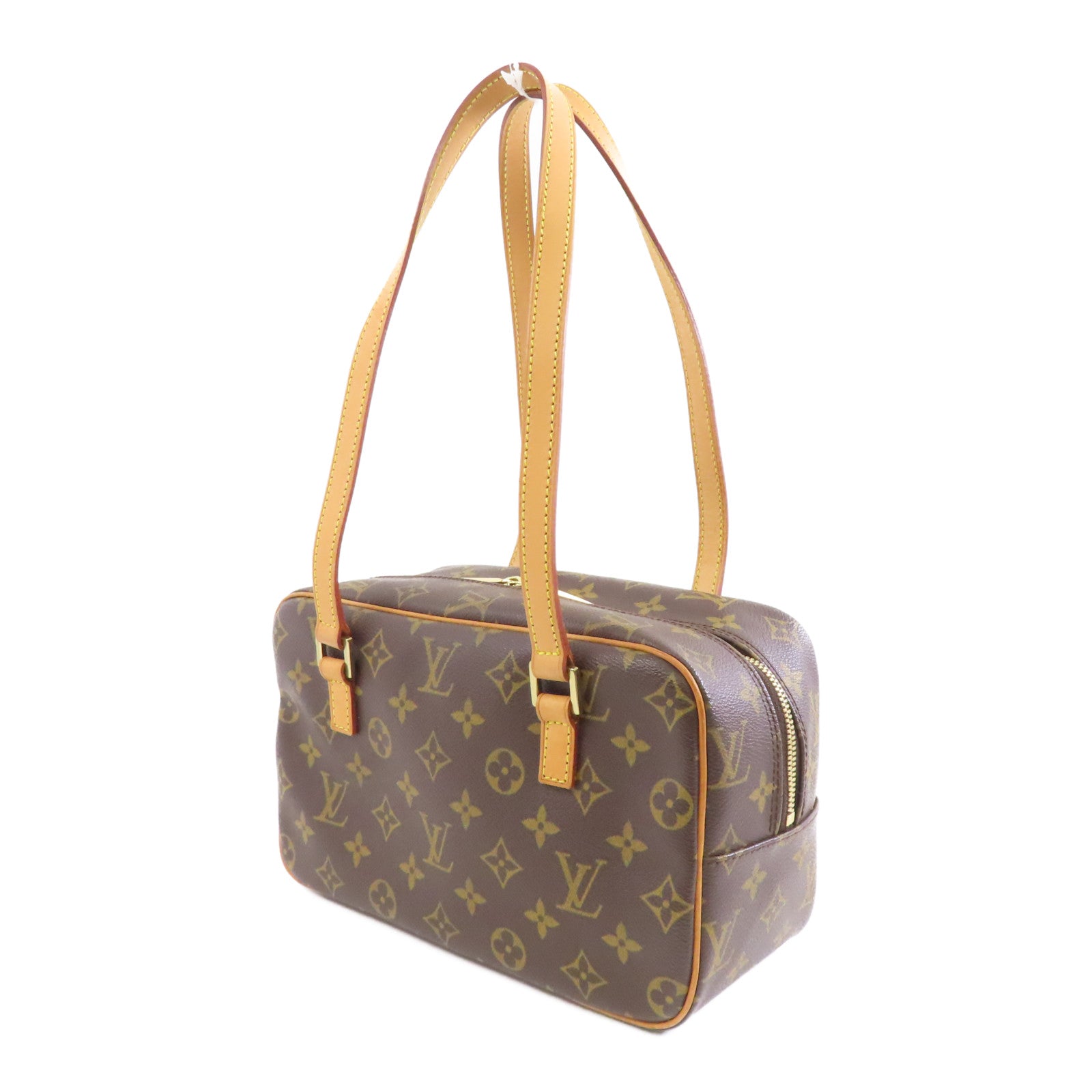 LOUIS VUITTON Monogram Cite MM金扣肩背袋棕色