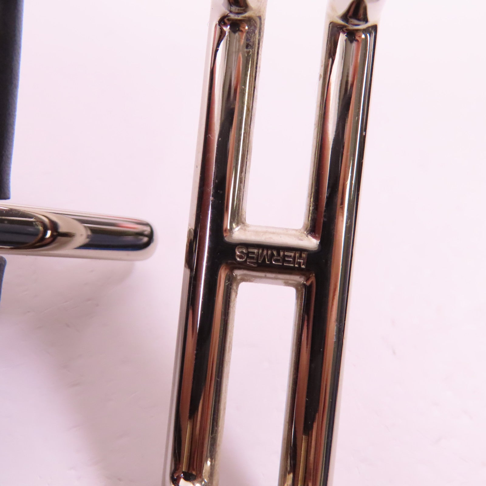 HERMES Togo皮革Belt銀扣皮帶朱古力色