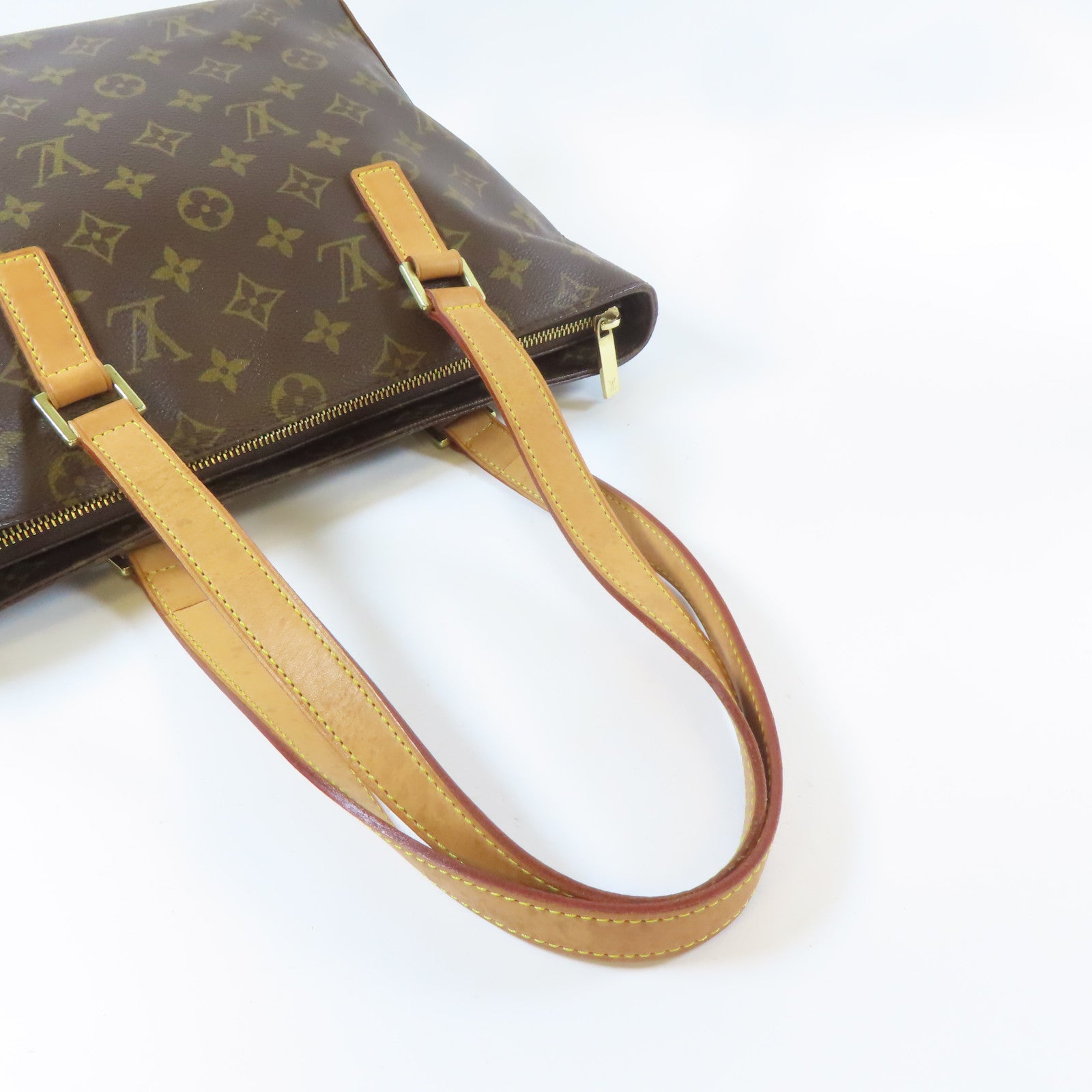 LOUIS VUITTON Monogram Cabas Piano金扣手挽袋啡色