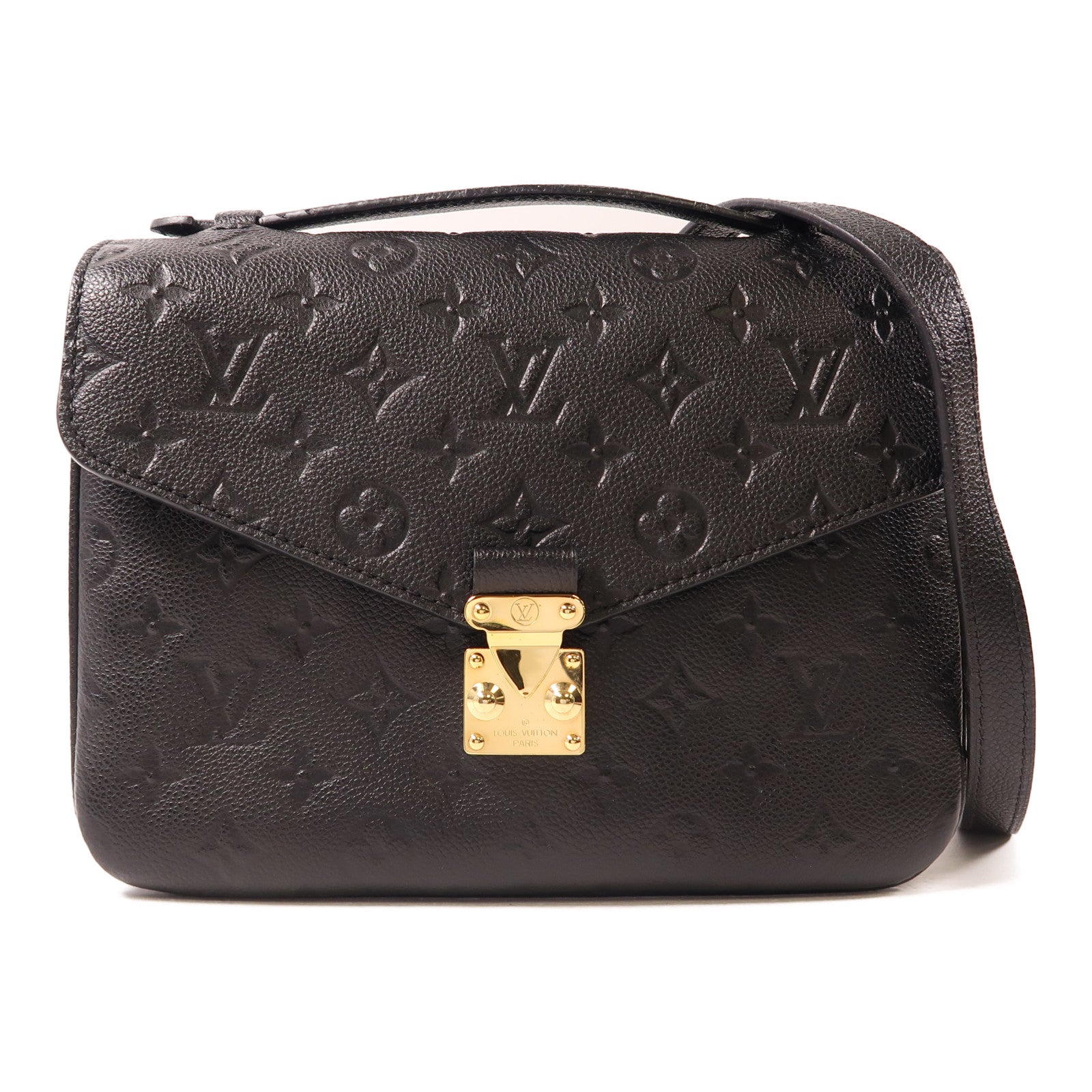 LOUIS VUITTON Monogram Empreinte Pochette Metis金扣手挽肩背兩用袋黑色