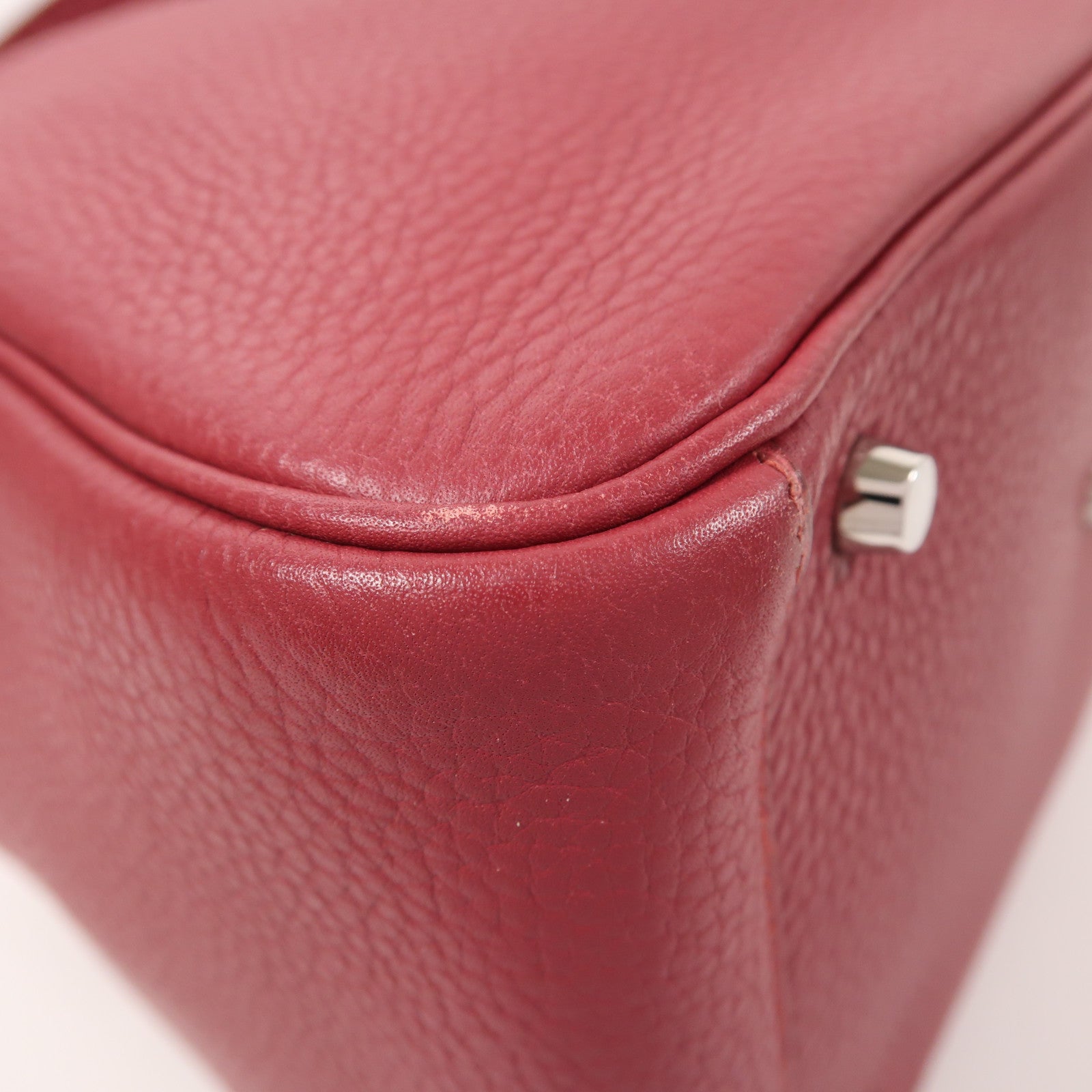 HERMES PHW Lindy 30 2Way Shoulder Hand Bag Clemence Leather Rubis