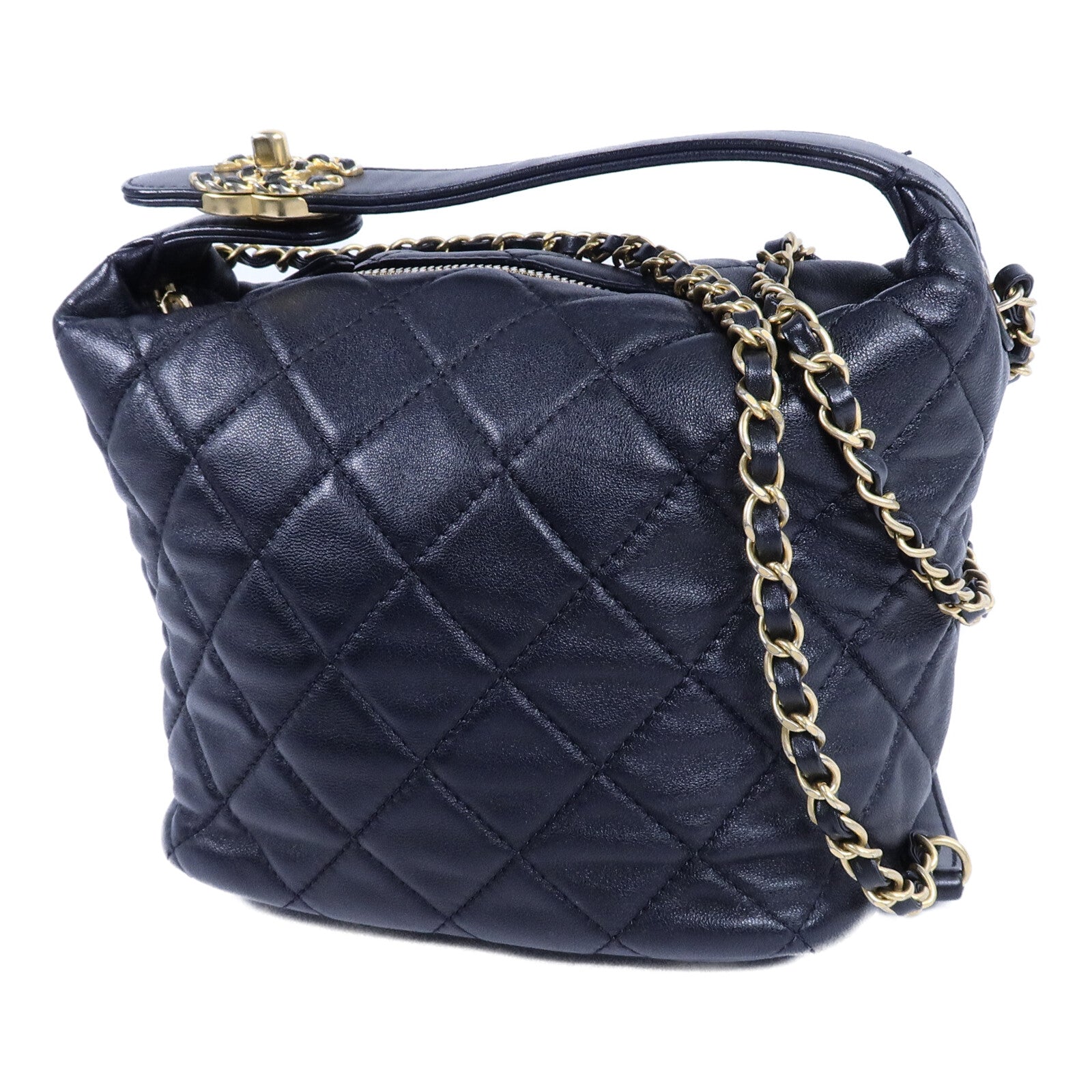 CHANEL 羊皮皮革Hobo Bag手挽肩背兩用袋