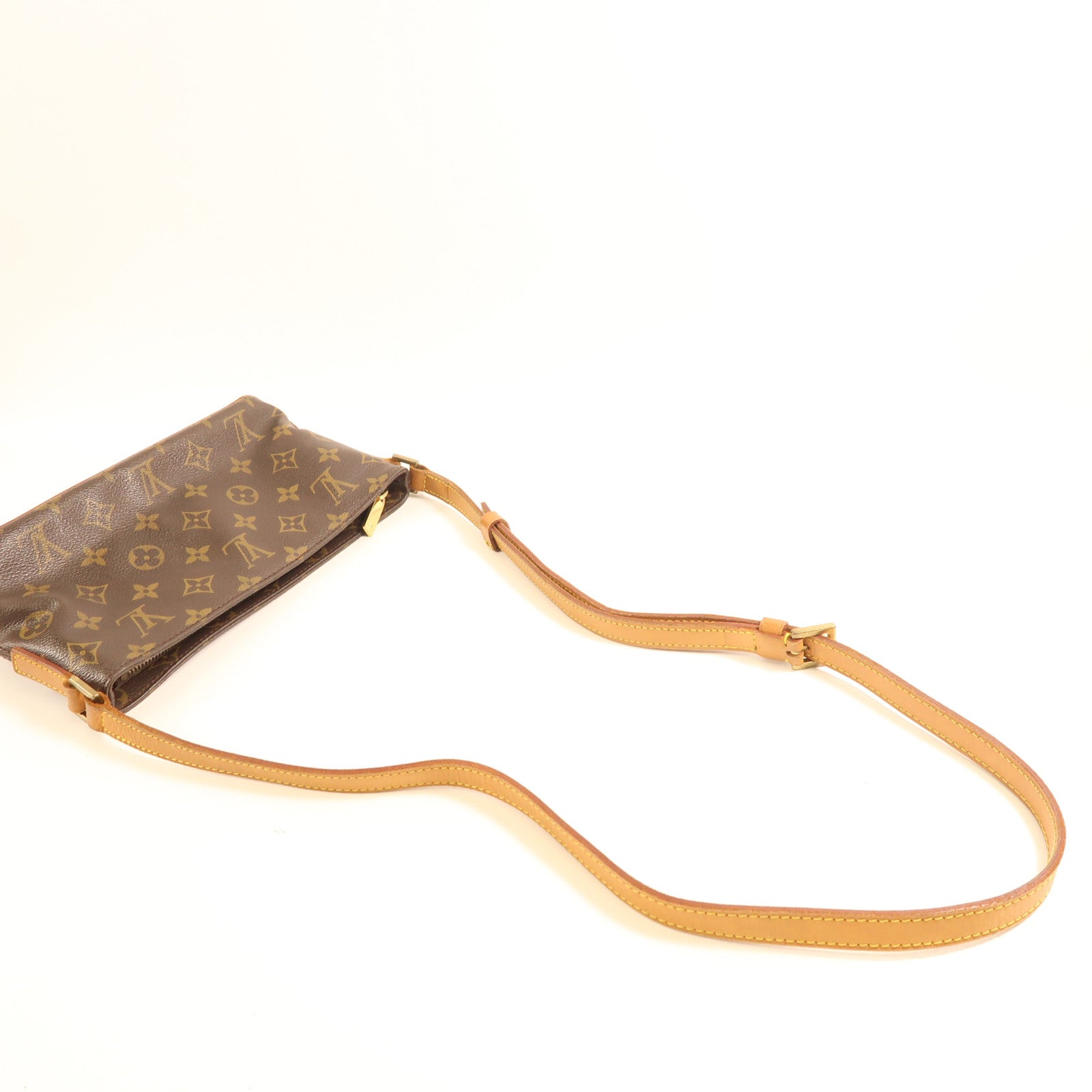 LOUIS VUITTON Monogram Trotteur金扣肩背袋棕色
