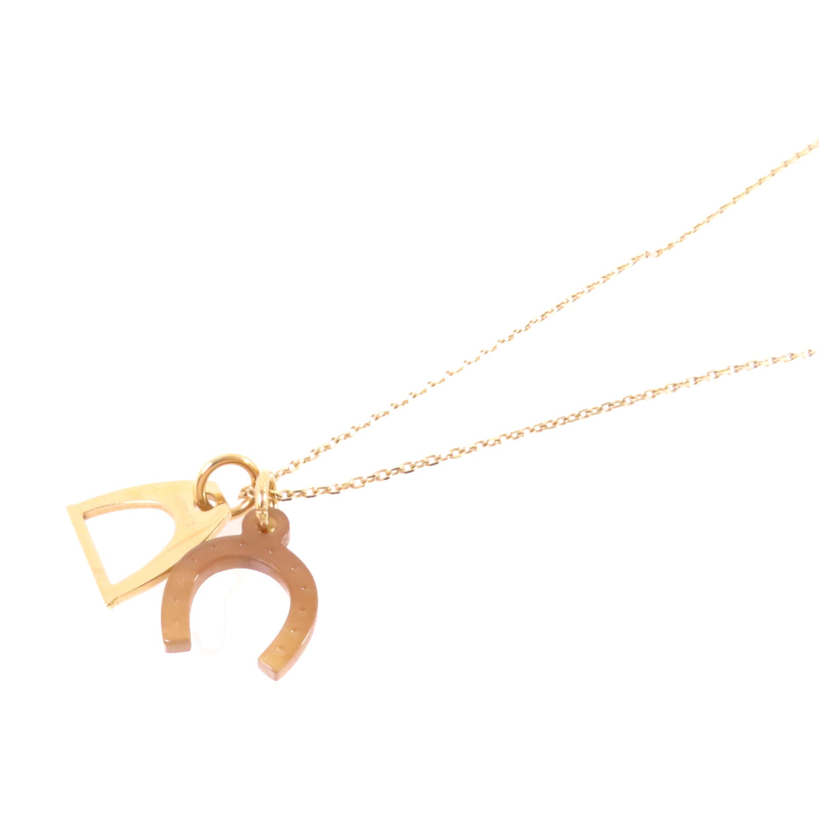 HERMES 金屬/水牛角Horn Necklace項鏈