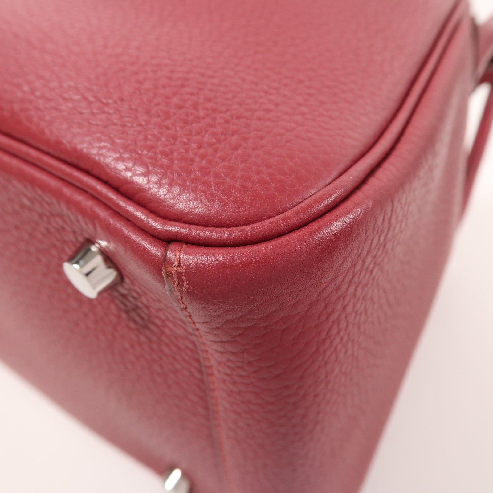 HERMES PHW Lindy 30 2Way Shoulder Hand Bag Clemence Leather Rubis