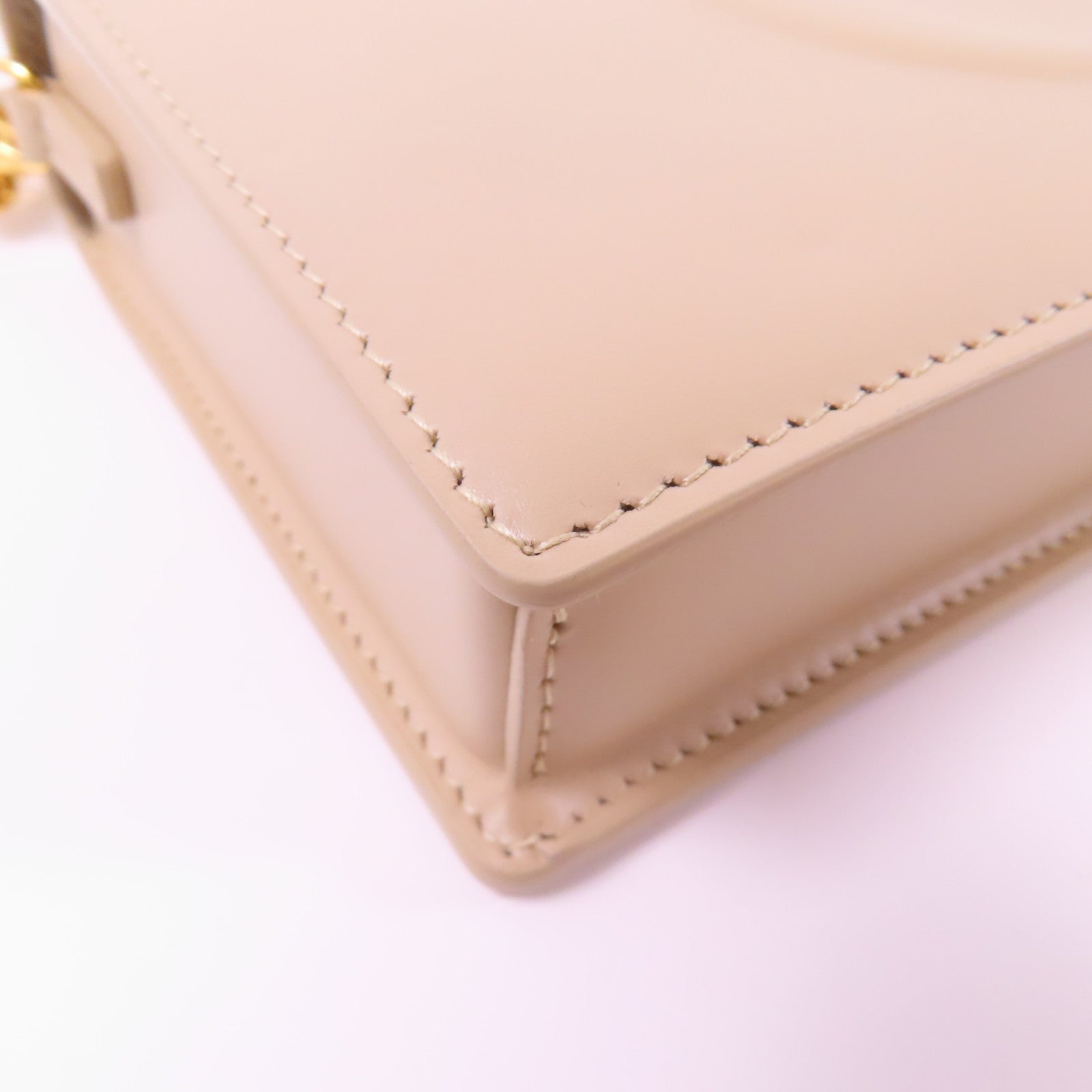 Dior 【激減優惠】牛皮皮革Shoulder Pouch金扣手挽肩背兩用袋米色
