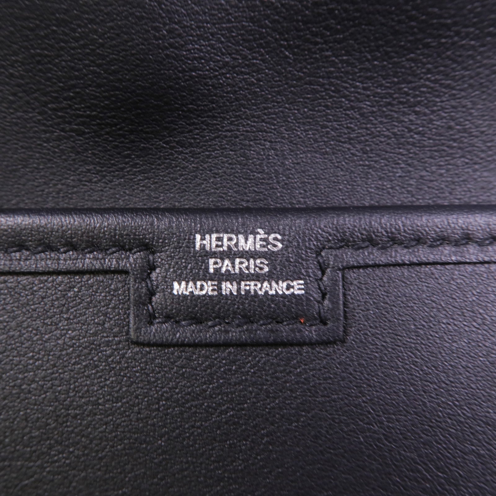 HERMES Jige PM Clutch Handbag Swift Leather 89 Noir