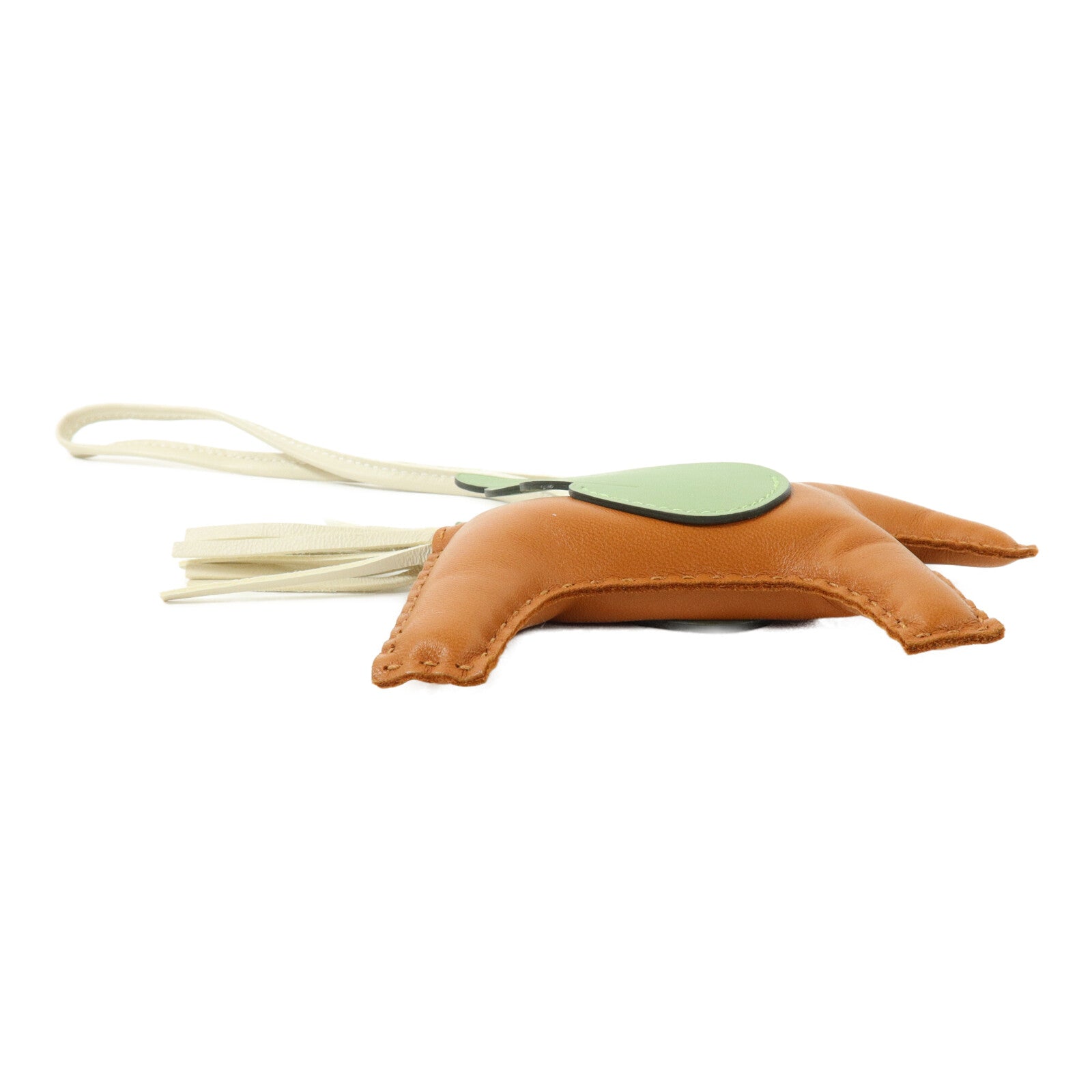 HERMES Milo/Swift皮革Rodeo Pegase MM掛飾Vert Criquet/Nata/Gold