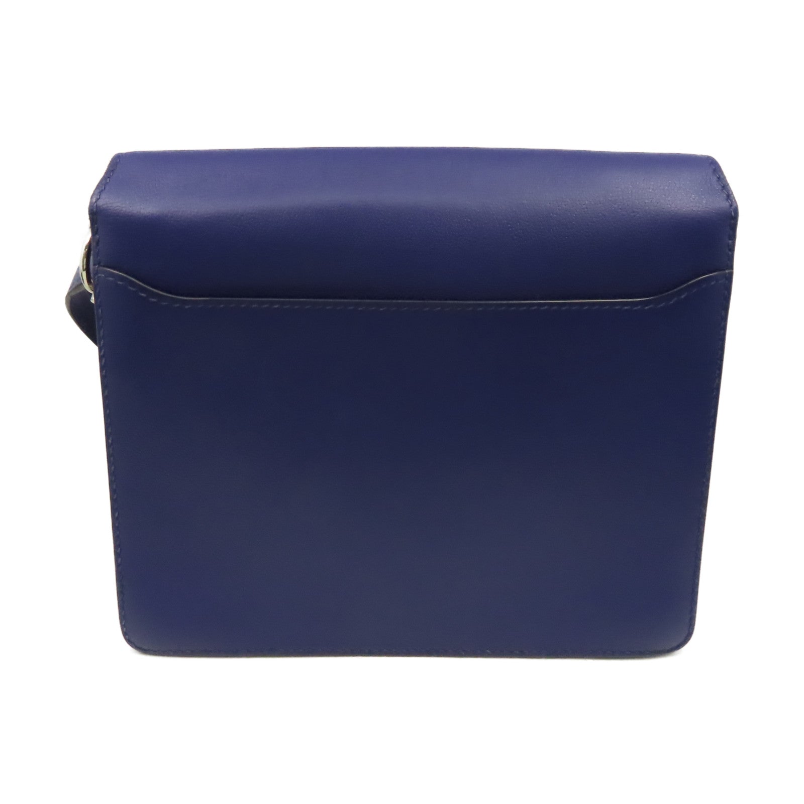 HERMES 【清倉大減價】Evercolor皮革Roulis 23 Shoulder Bag銀扣肩背袋藍色