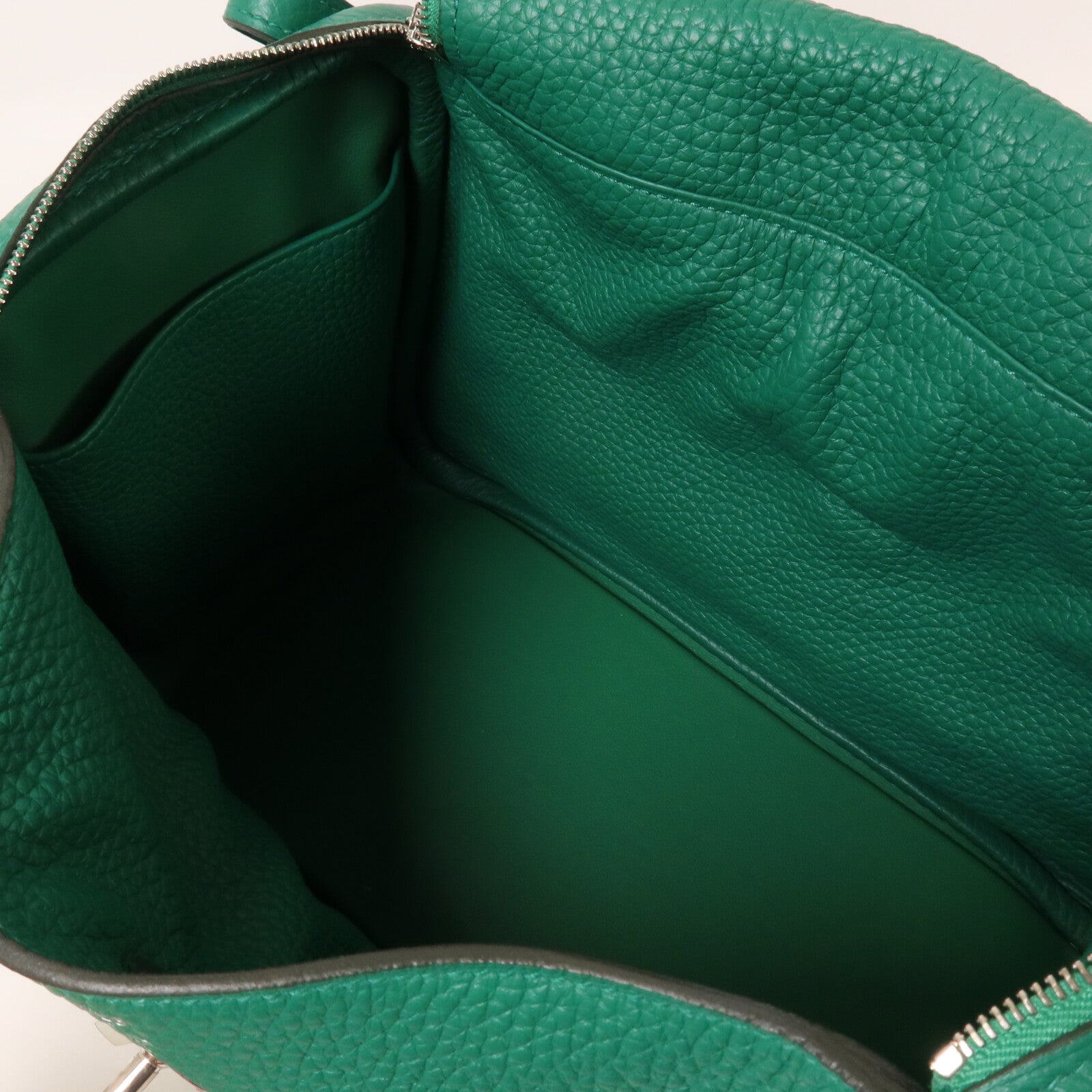 HERMES Clemence皮革Lindy 26手挽肩背兩用袋Vert Jade