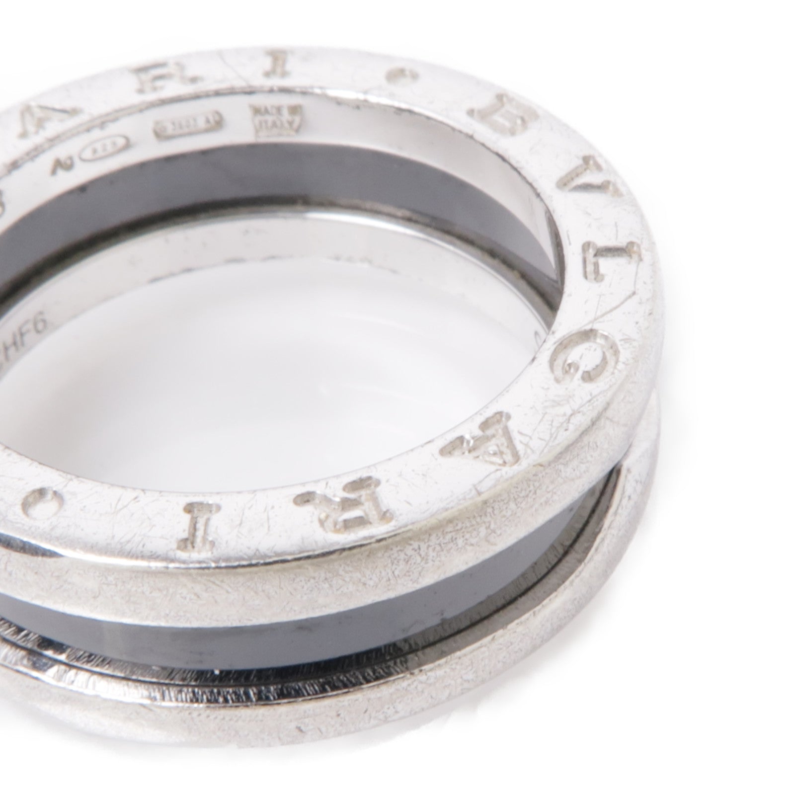 BVLGARI 925純銀/陶瓷B-zero 1 Save The Children Ring戒指US#6