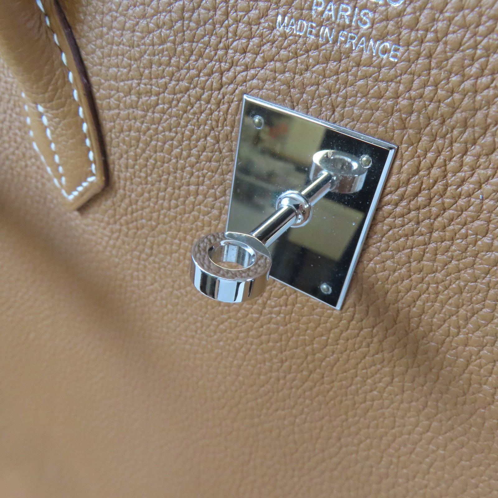 HERMES Togo皮革Birkin 40銀扣手挽袋 Gold/金色/啡色