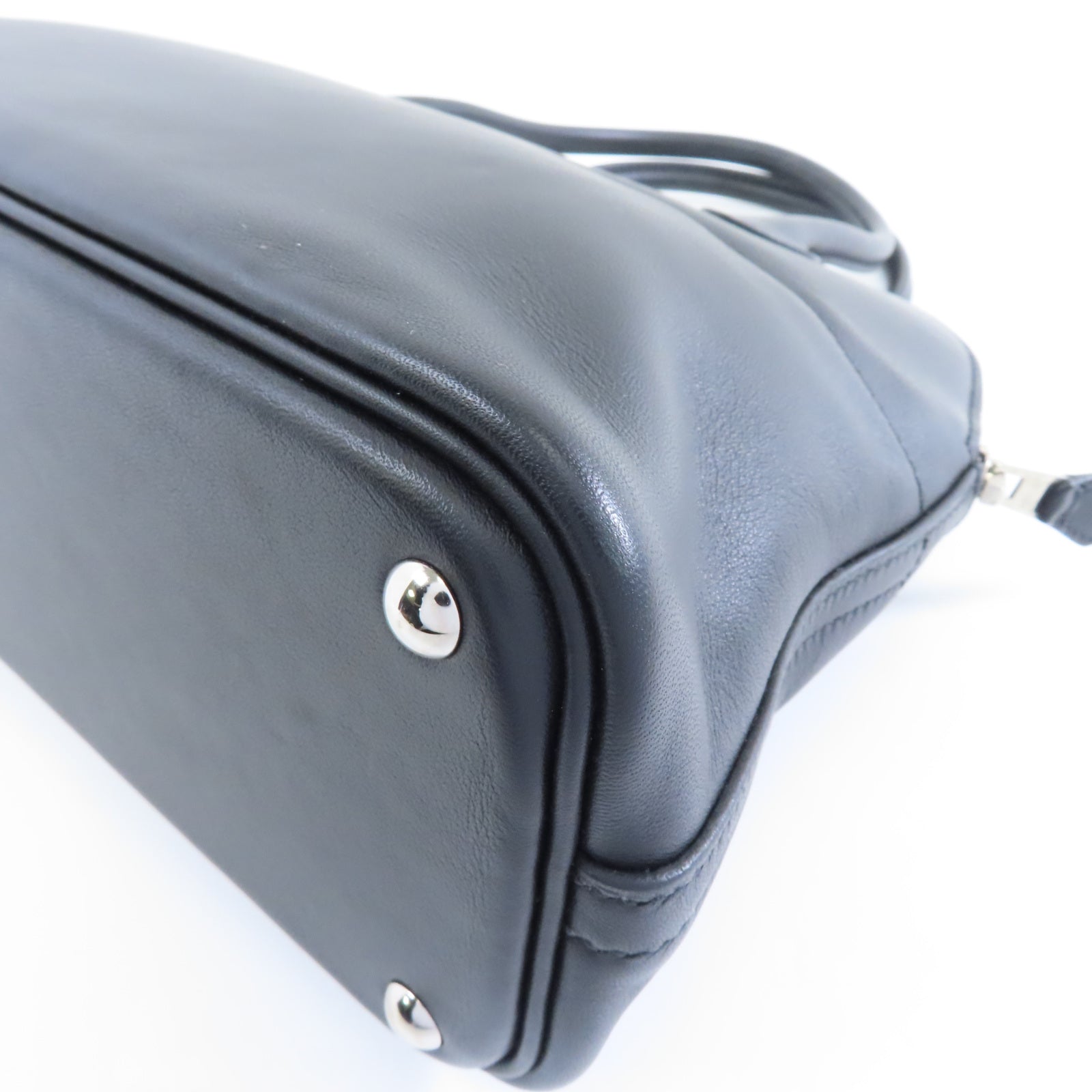 HERMES Swift皮革Bolide 27銀扣手挽肩背兩用袋Noir/黑色