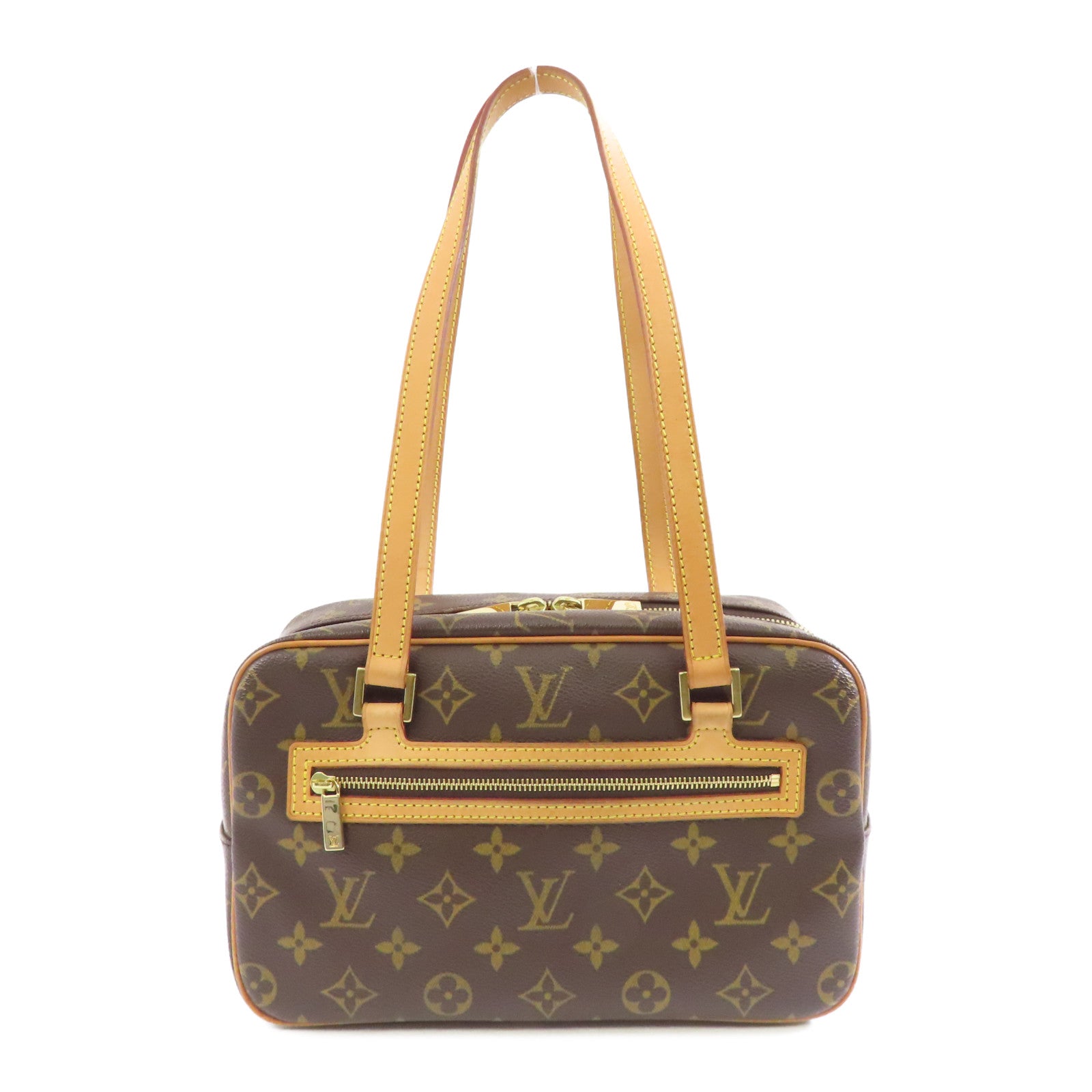 LOUIS VUITTON Monogram Cite MM金扣肩背袋棕色