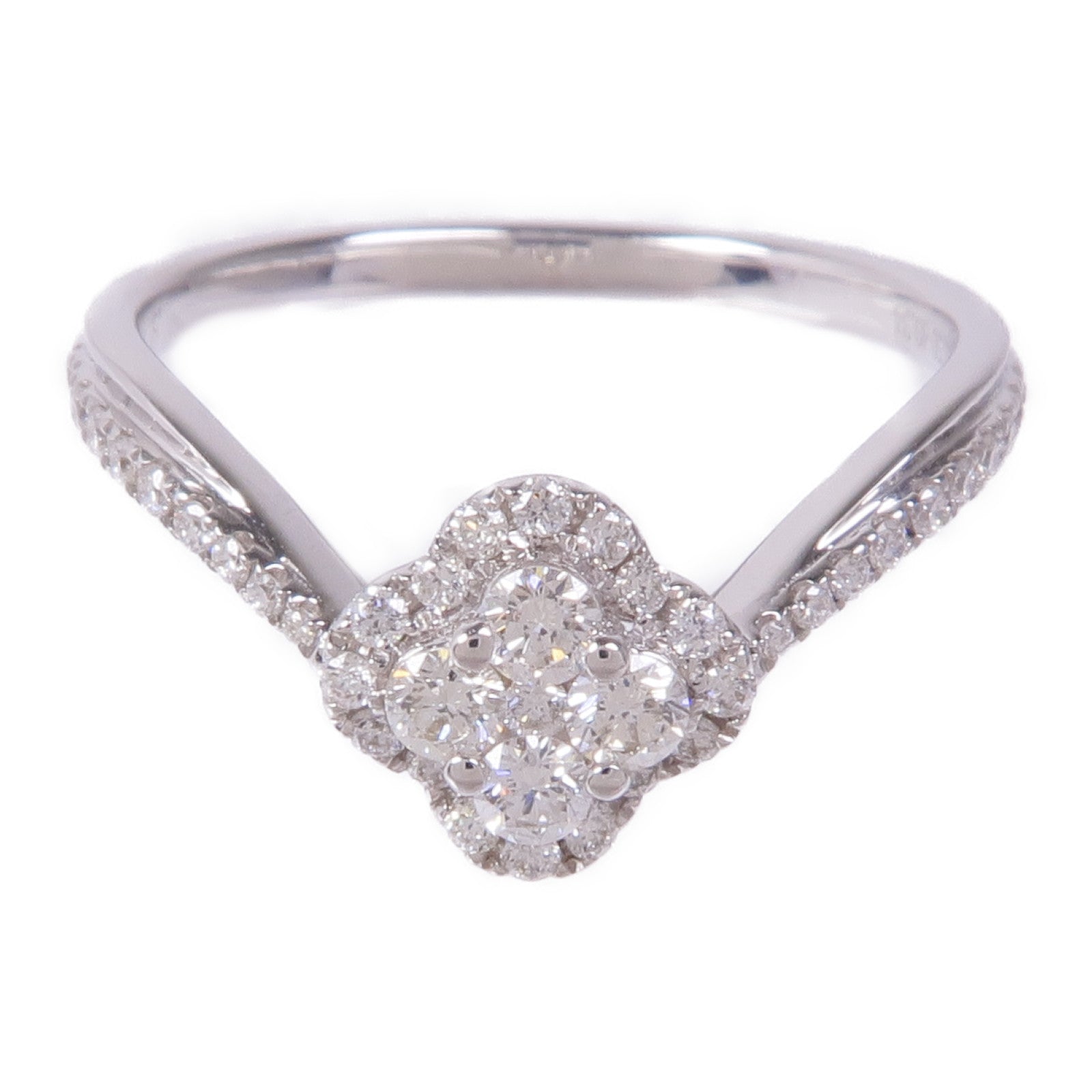 JEWELRY Diamond Ring 18K White Gold US#6
