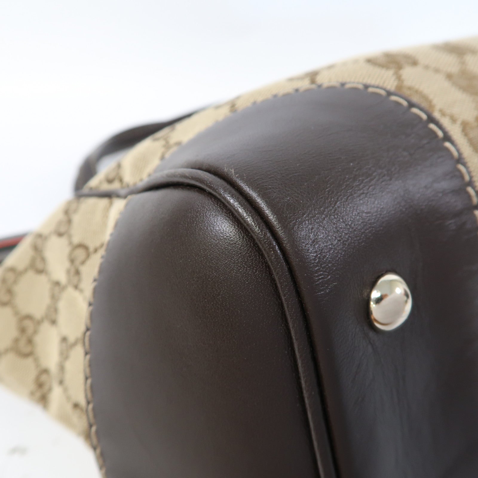 GUCCI 帆布Gucci Tote Bag金扣手挽袋啡色