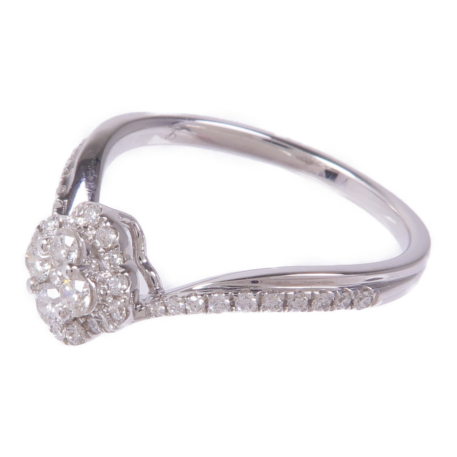 JEWELRY Diamond Ring 18K White Gold US#6