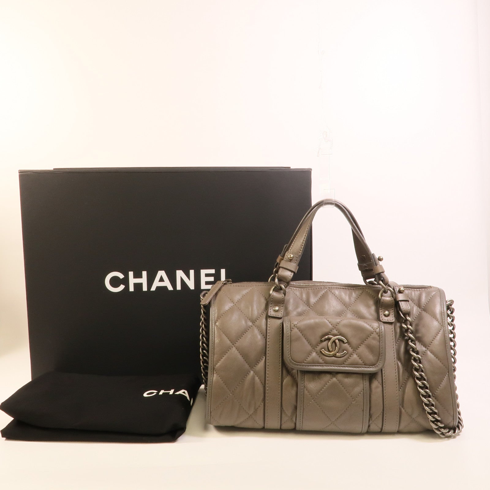 CHANEL 牛皮皮革2 Way Shoulder手挽肩背兩用袋