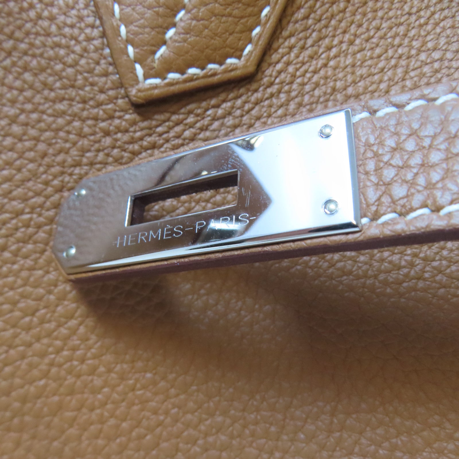 HERMES Togo皮革Birkin 40銀扣手挽袋 Gold/金色/啡色